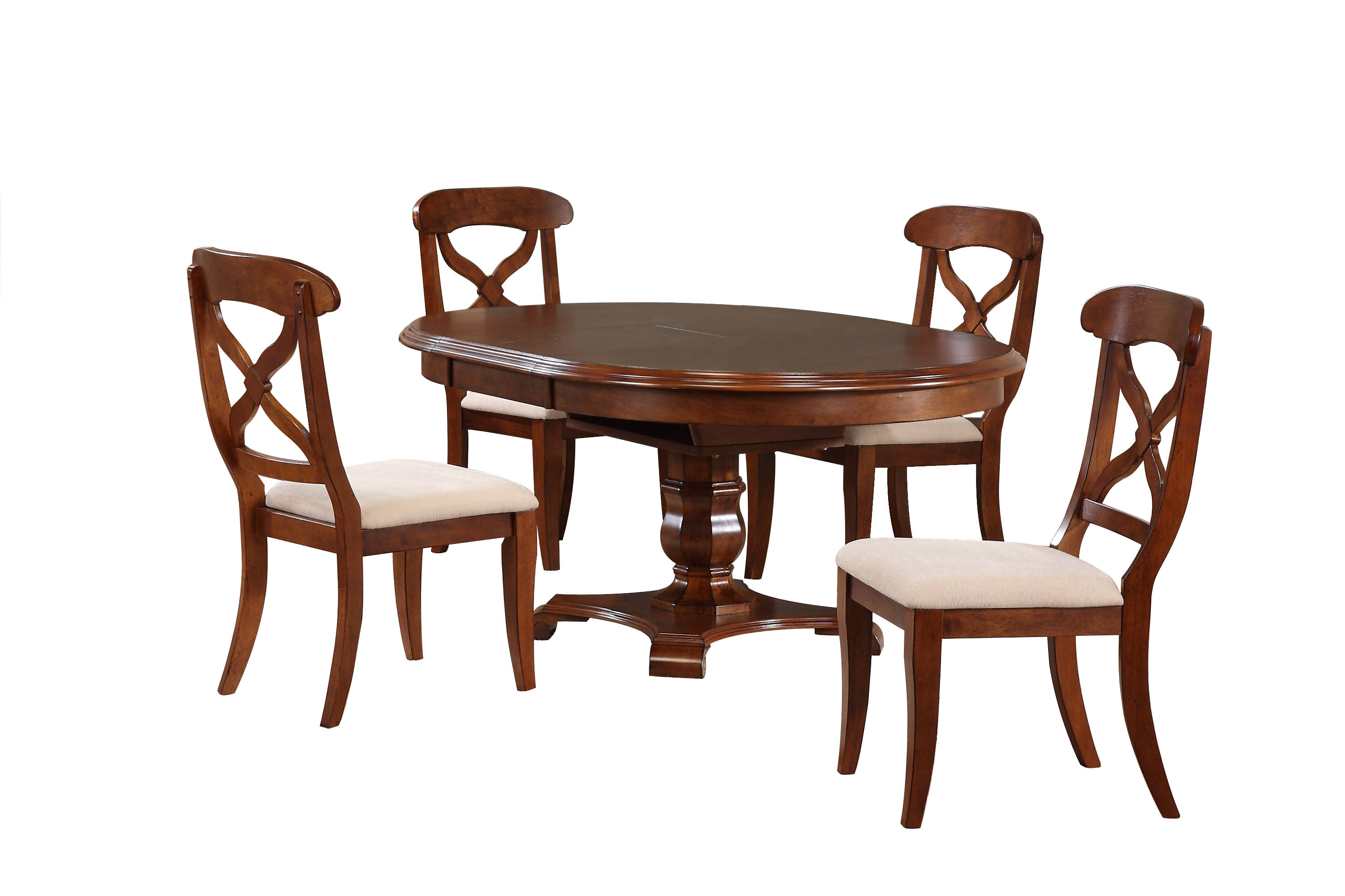 Sunset Trading Andrews Chestnut Brown Oval Butterfly Leaf 5pc Dining Set