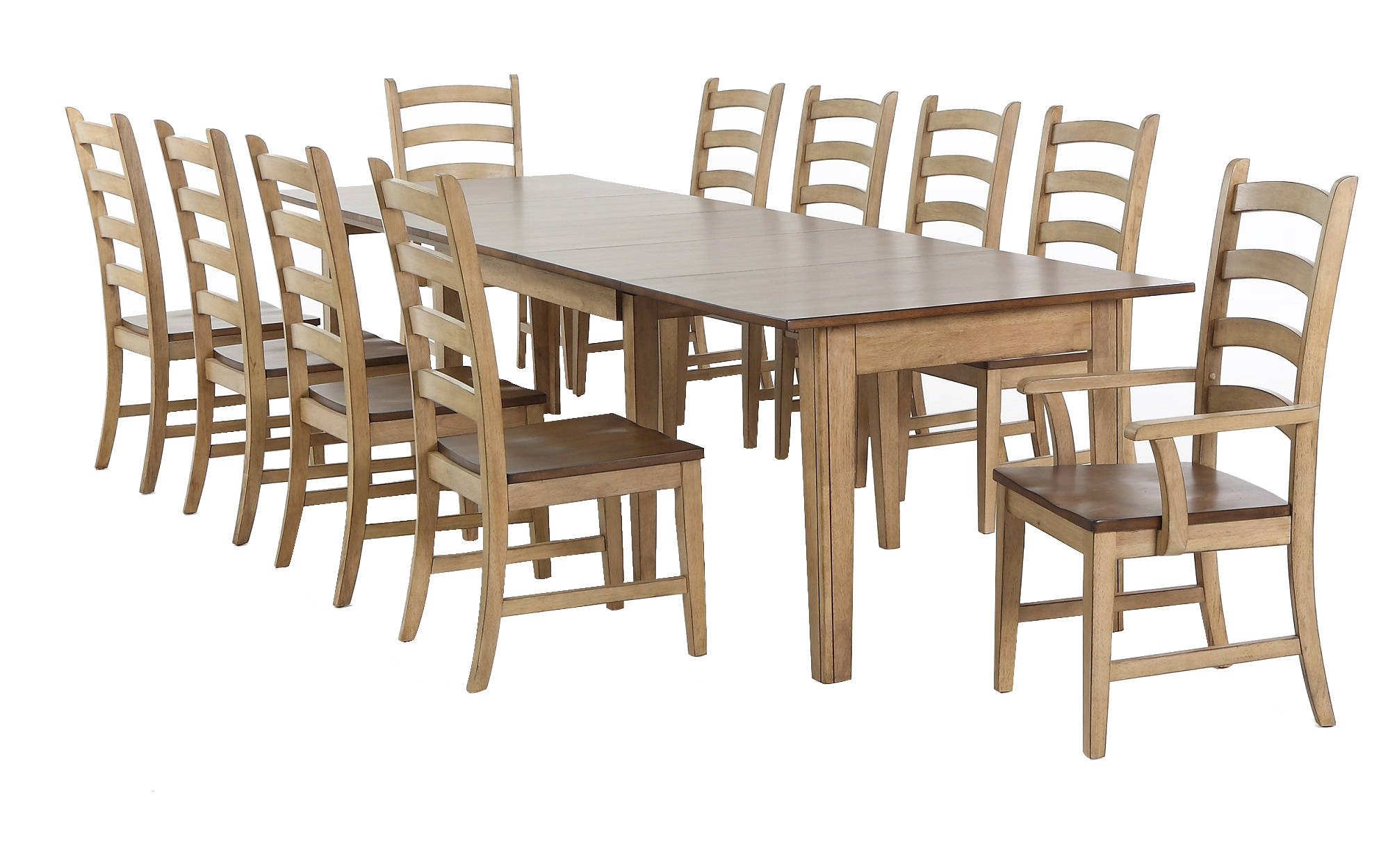 Sunset Trading Brook Light Creamy Wheat Warm Pecan Brown Rectangular 11pc D...