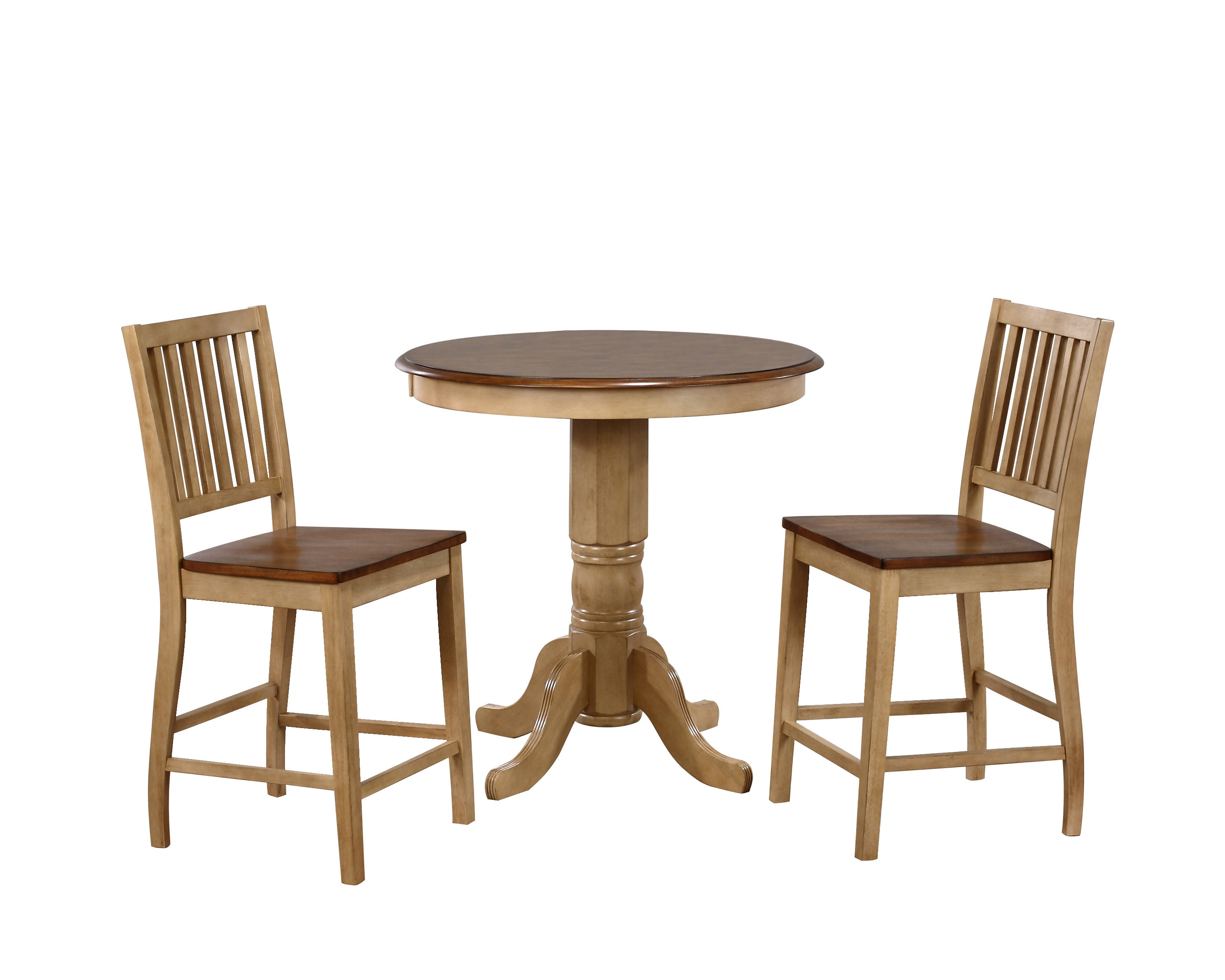 Sunset Trading Brook Light Creamy Wheat Warm Pecan Brown 3pc Pub Set with S...