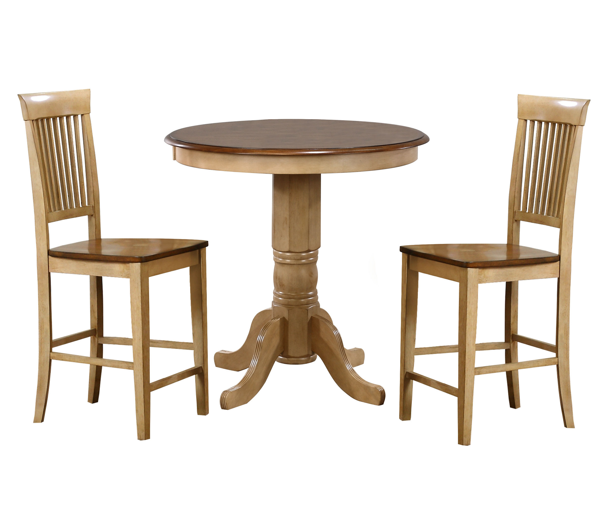 Sunset Trading Brook Light Creamy Wheat Warm Pecan Brown 3pc Pub Set with F...