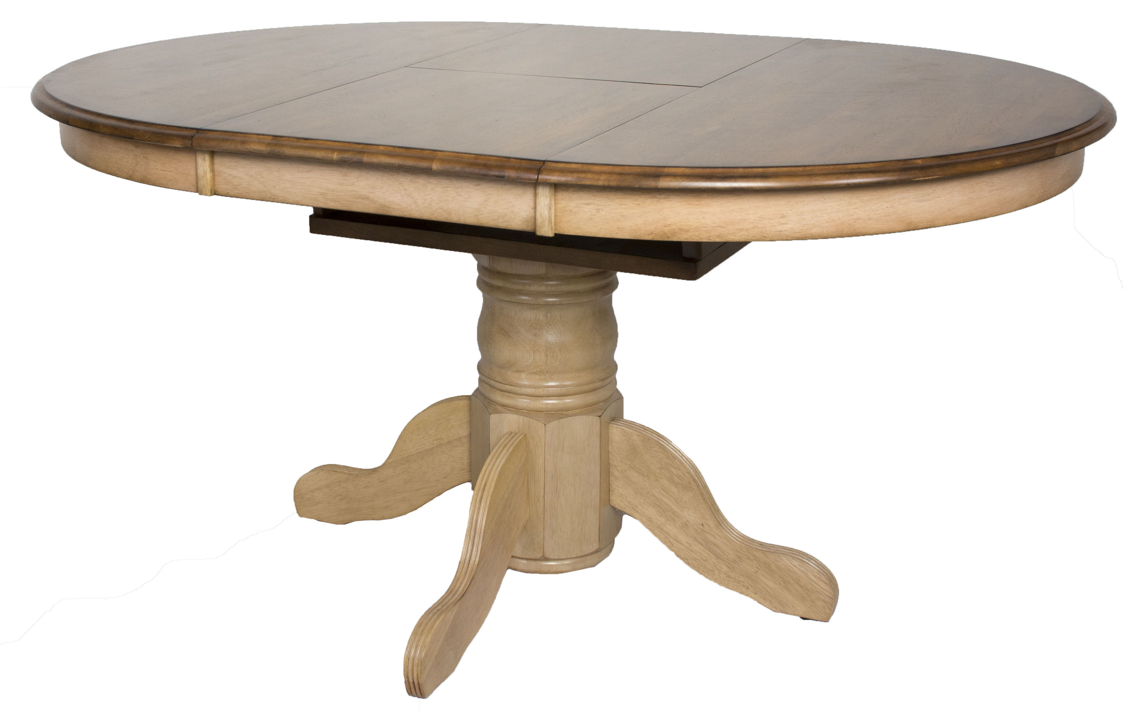 Sunset Trading Brook Light Creamy Wheat Warm Pecan Brown Oval Extendable Di...