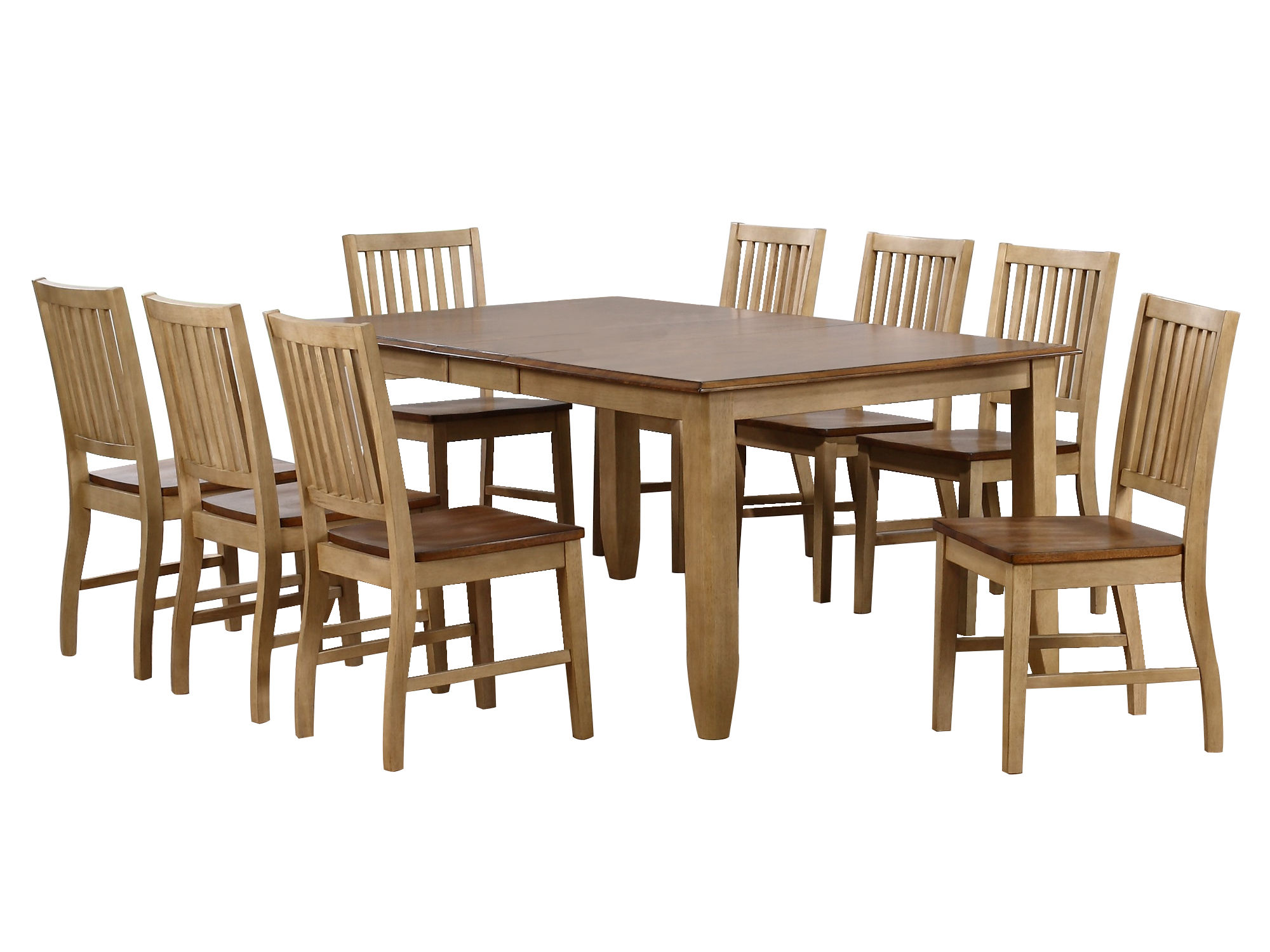 Sunset Trading Brook Light Creamy Wheat Warm Pecan Brown Extendable 9pc Tab...