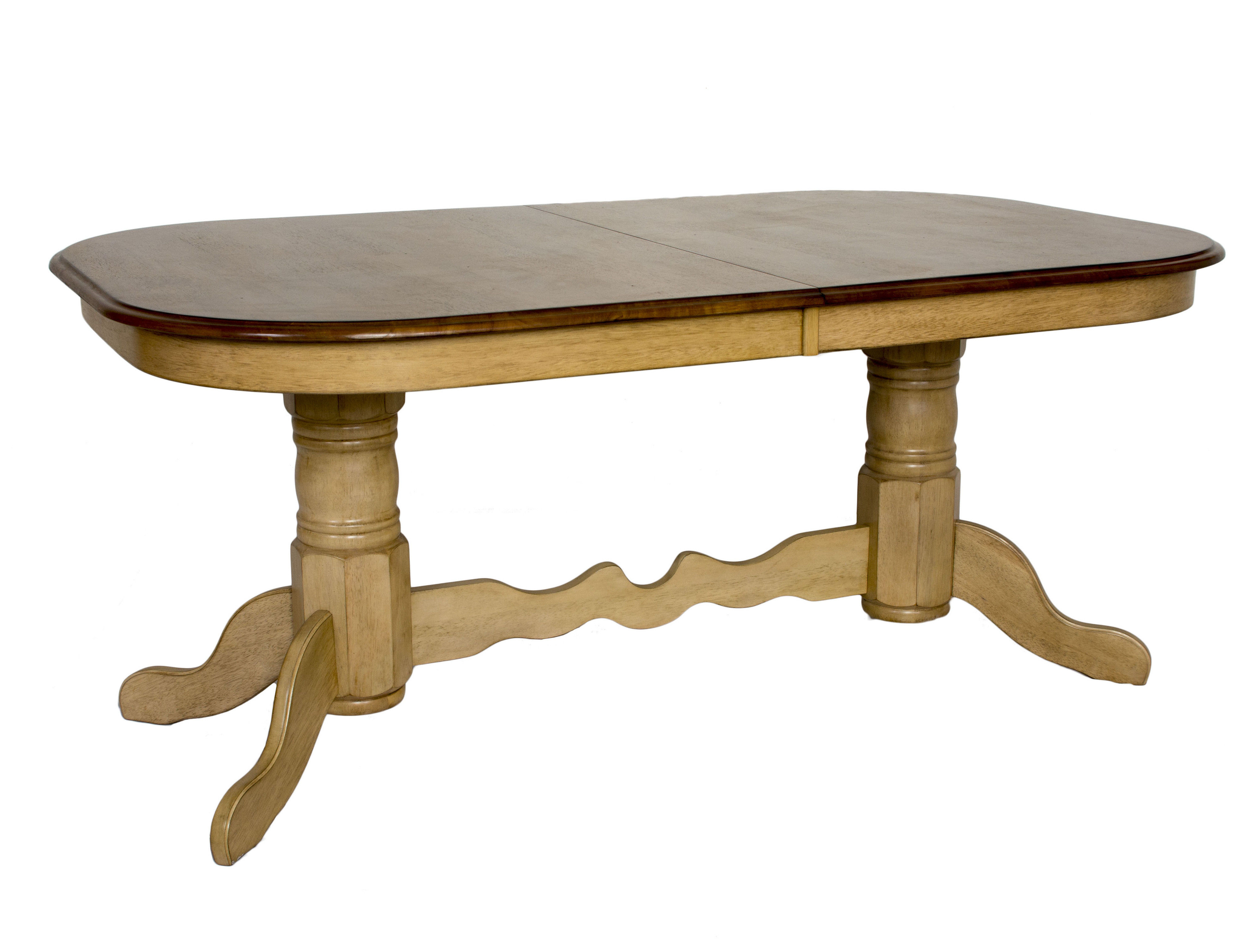 Sunset Trading Brook Light Creamy Wheat Warm Pecan Brown Double Pedestal Di...