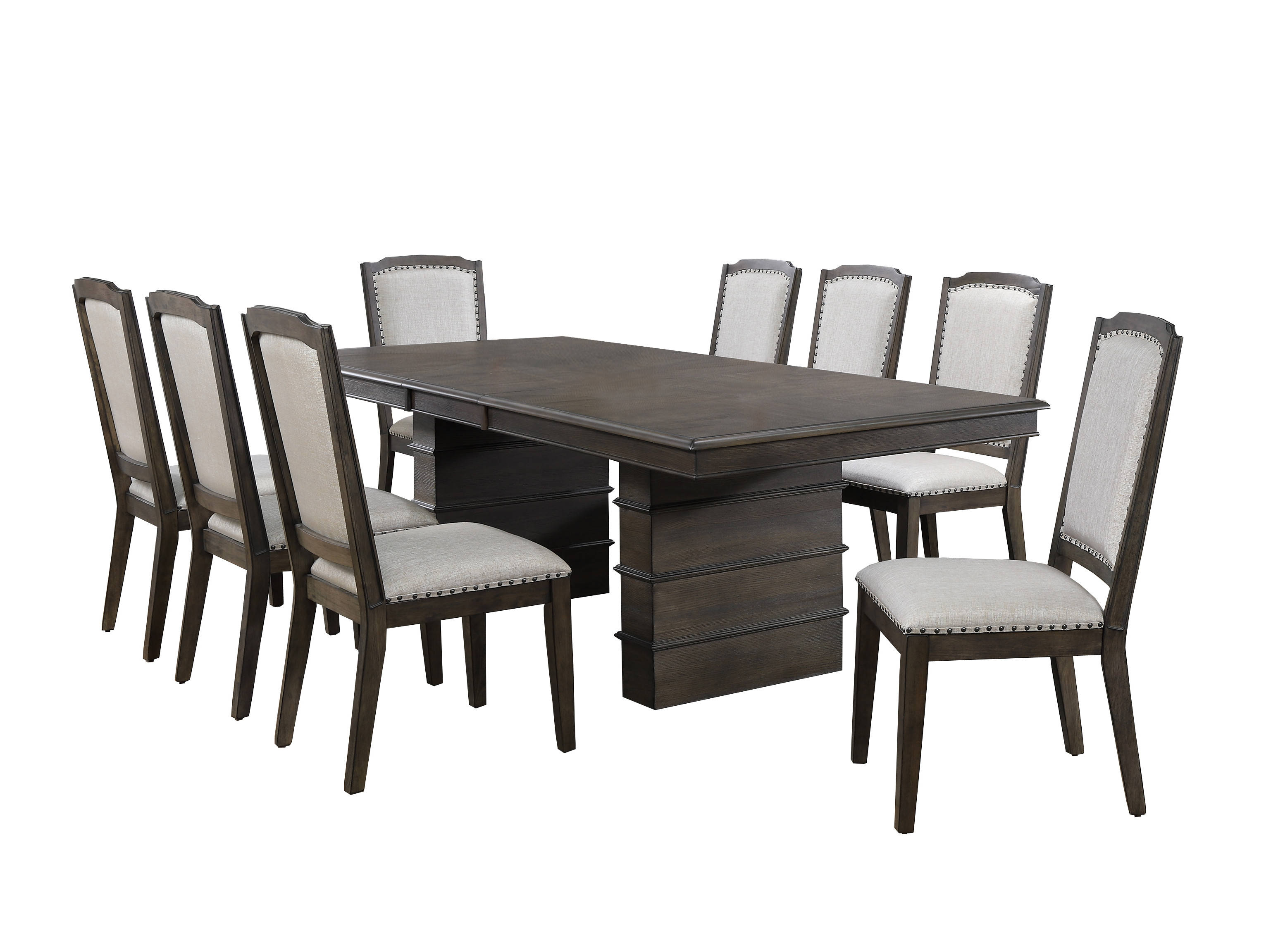 Sunset Trading Cali Gray Brown Extendable 9pc Dining Set