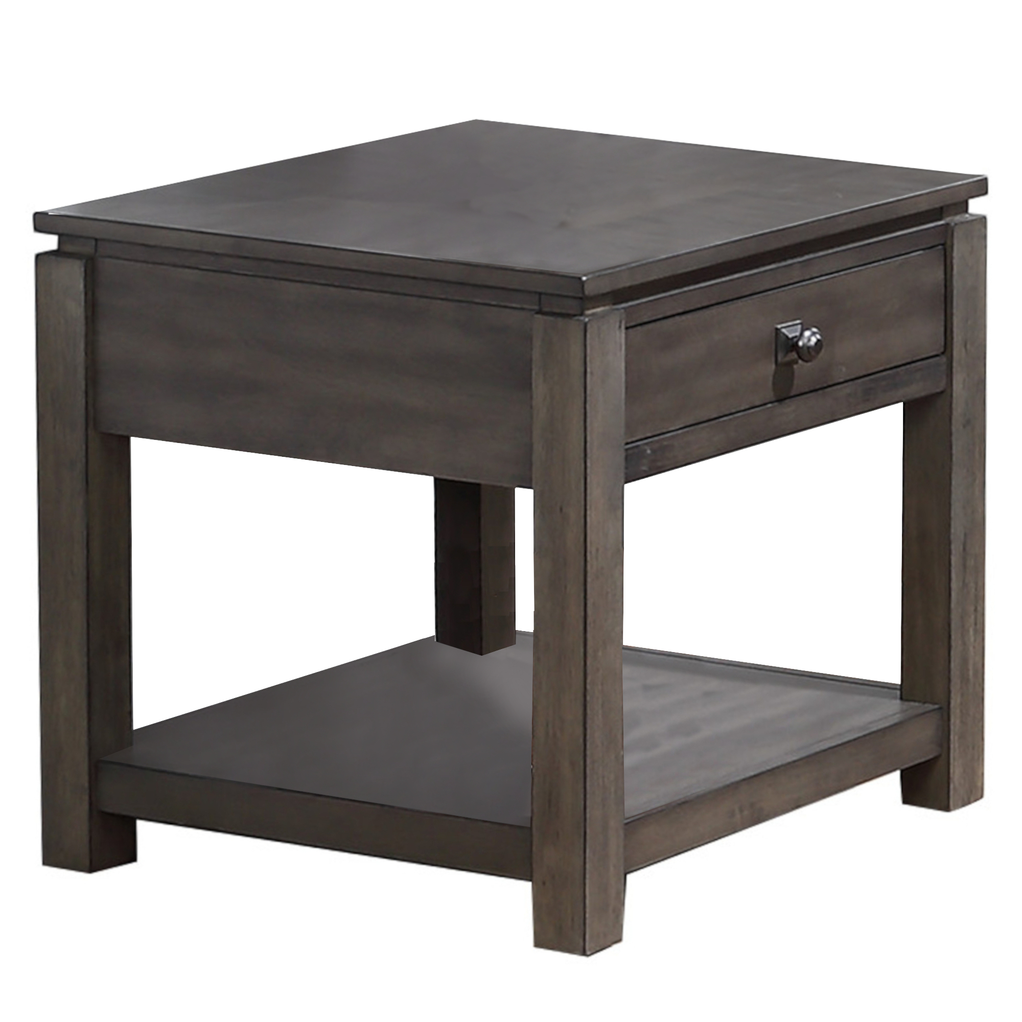 Sunset Trading Shades of Weathered Gray Drawer and Shelf End Table