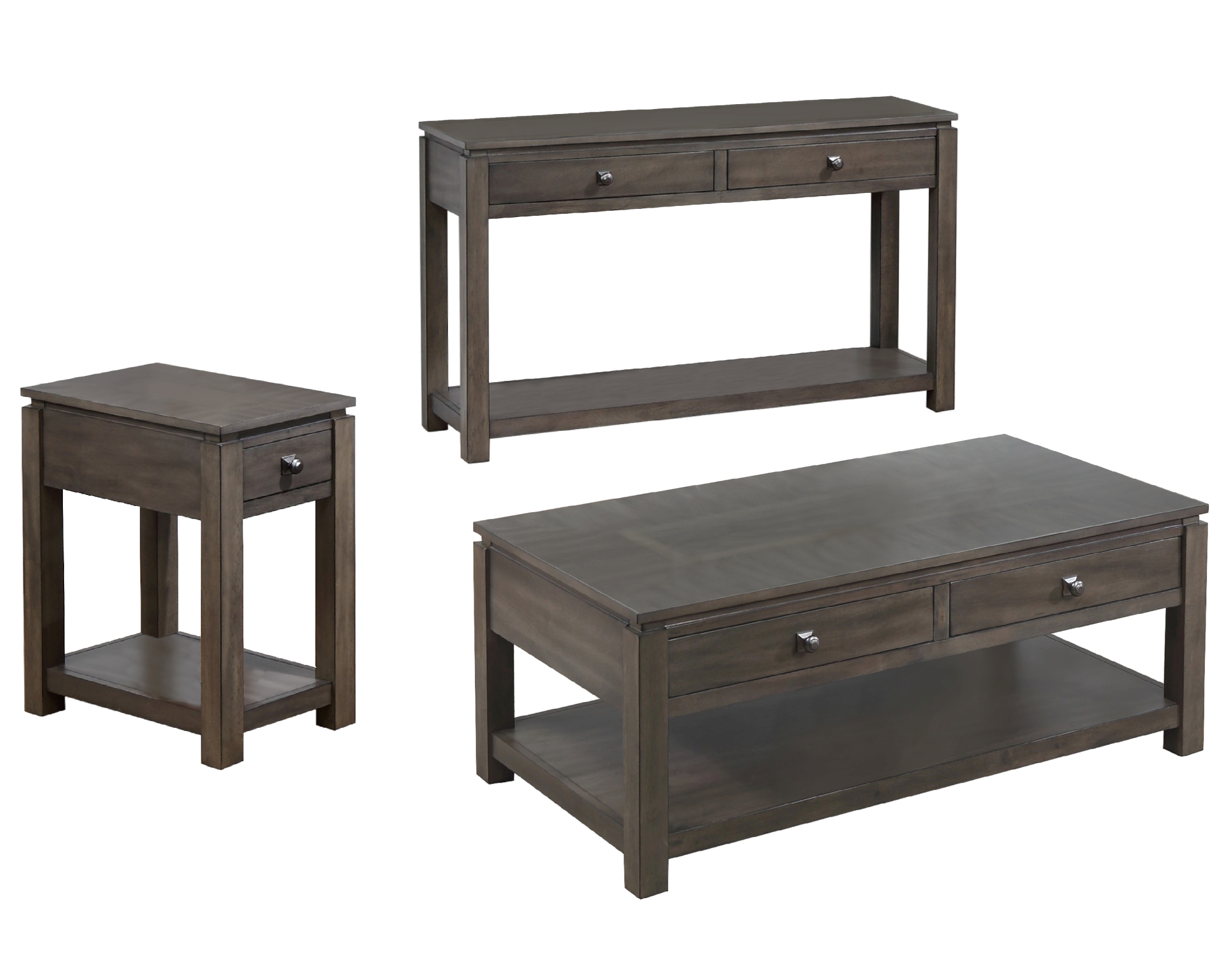 Sunset Trading Shades Of Weathered Gray Storage 3pc Coffee Table Set