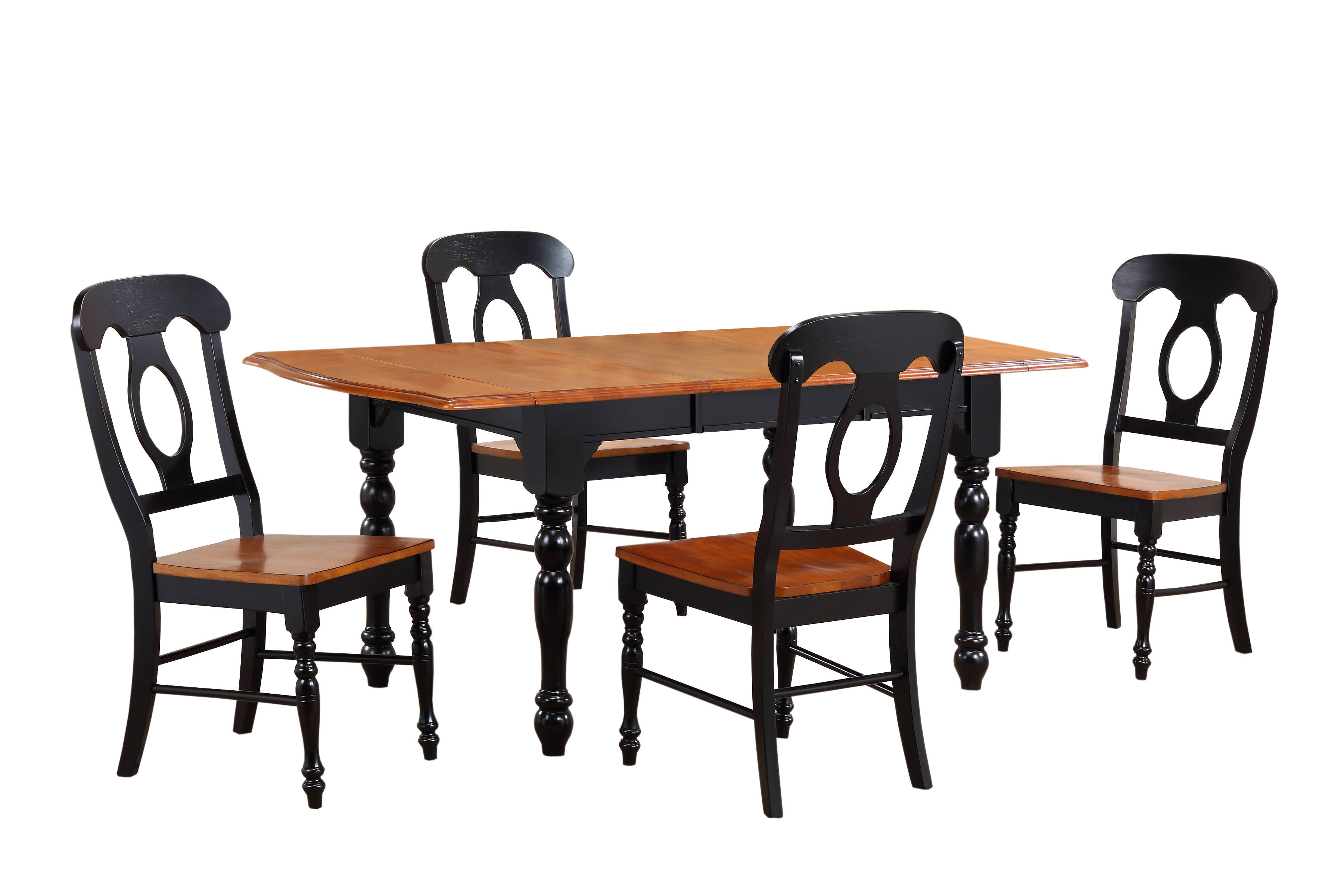 Sunset Trading Black Cherry Drop Leaf 5pc Dining Set with Napoleon Chairs