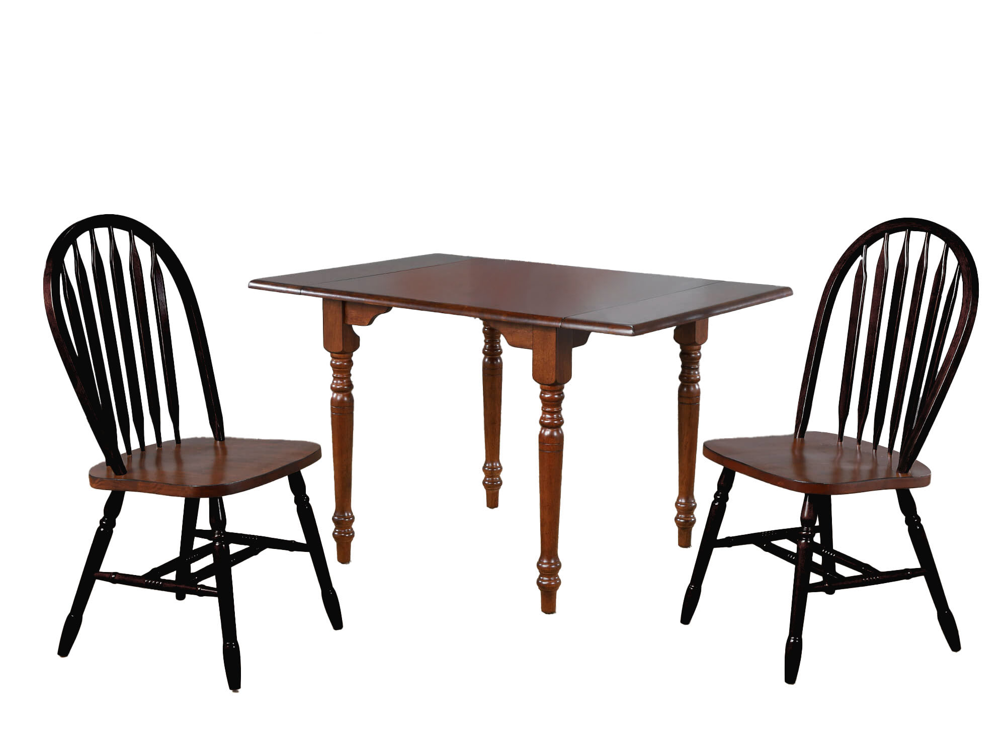 Sunset Trading Antique Black Cherry Chestnut Brown 3pc Rectangular Dining R...