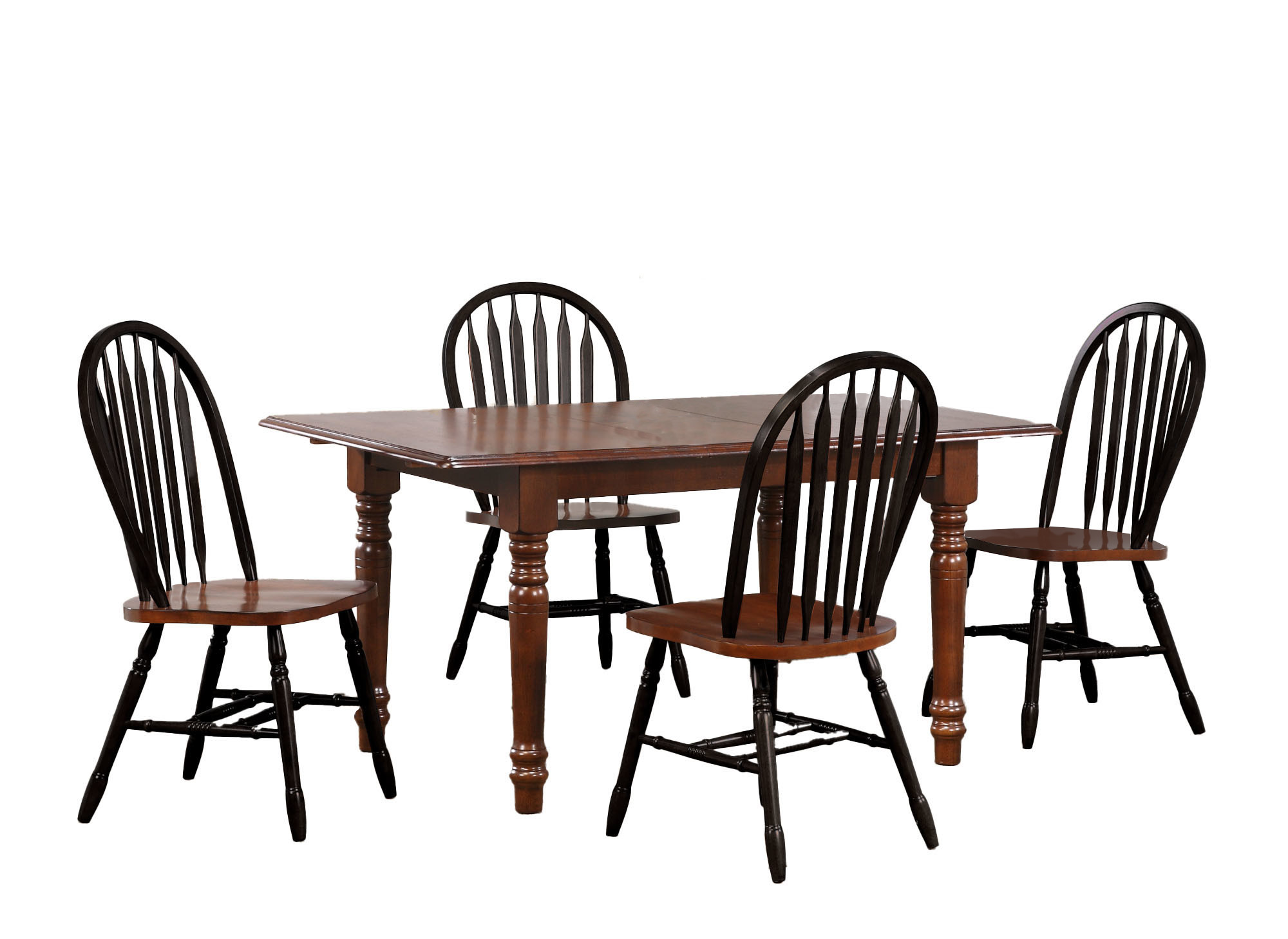 Sunset Trading Antique Black Cherry Chestnut Brown 5pc Rectangular Dining R...