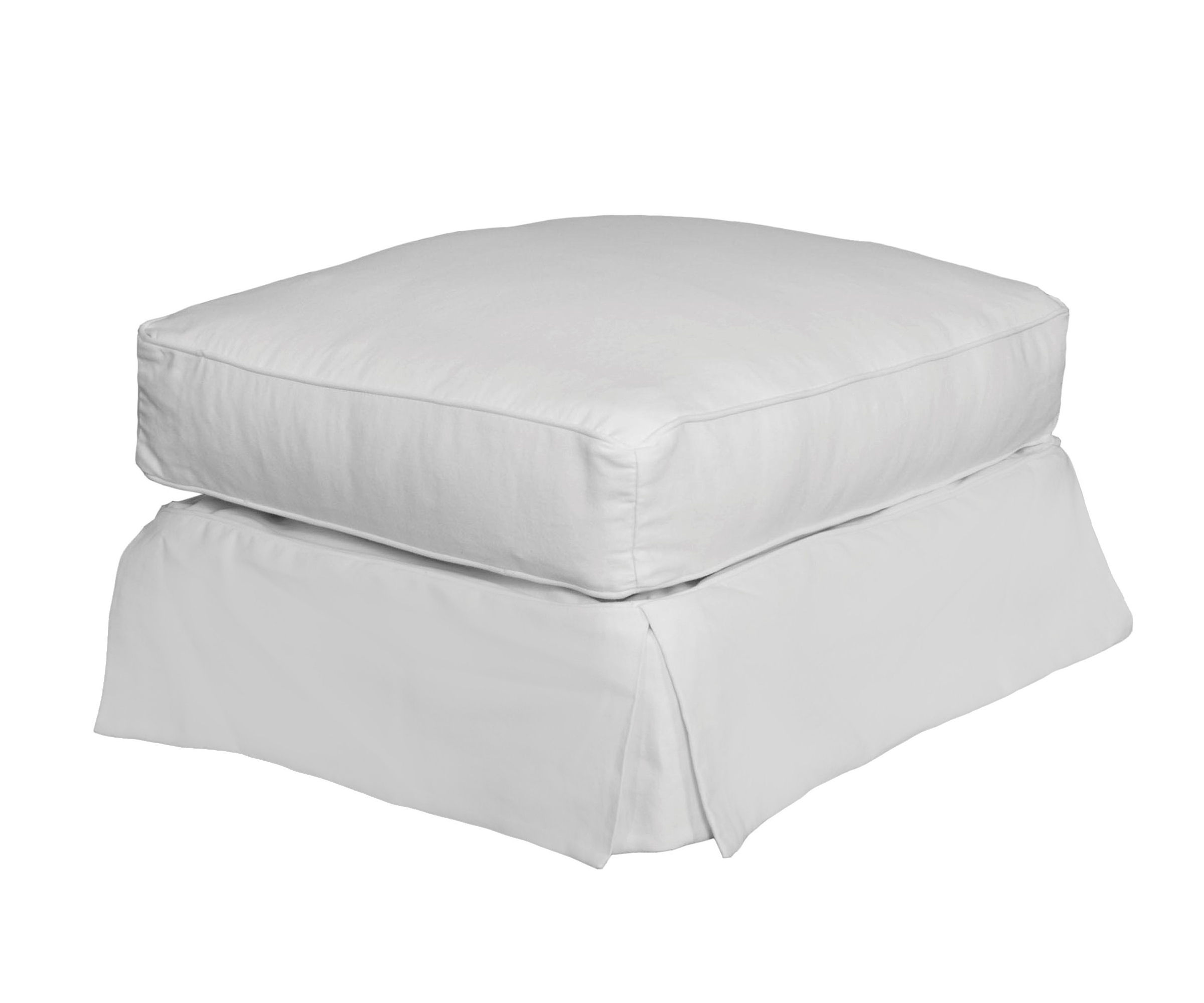 Sunset Trading Americana Warm White Rectangle Ottoman Slipcover