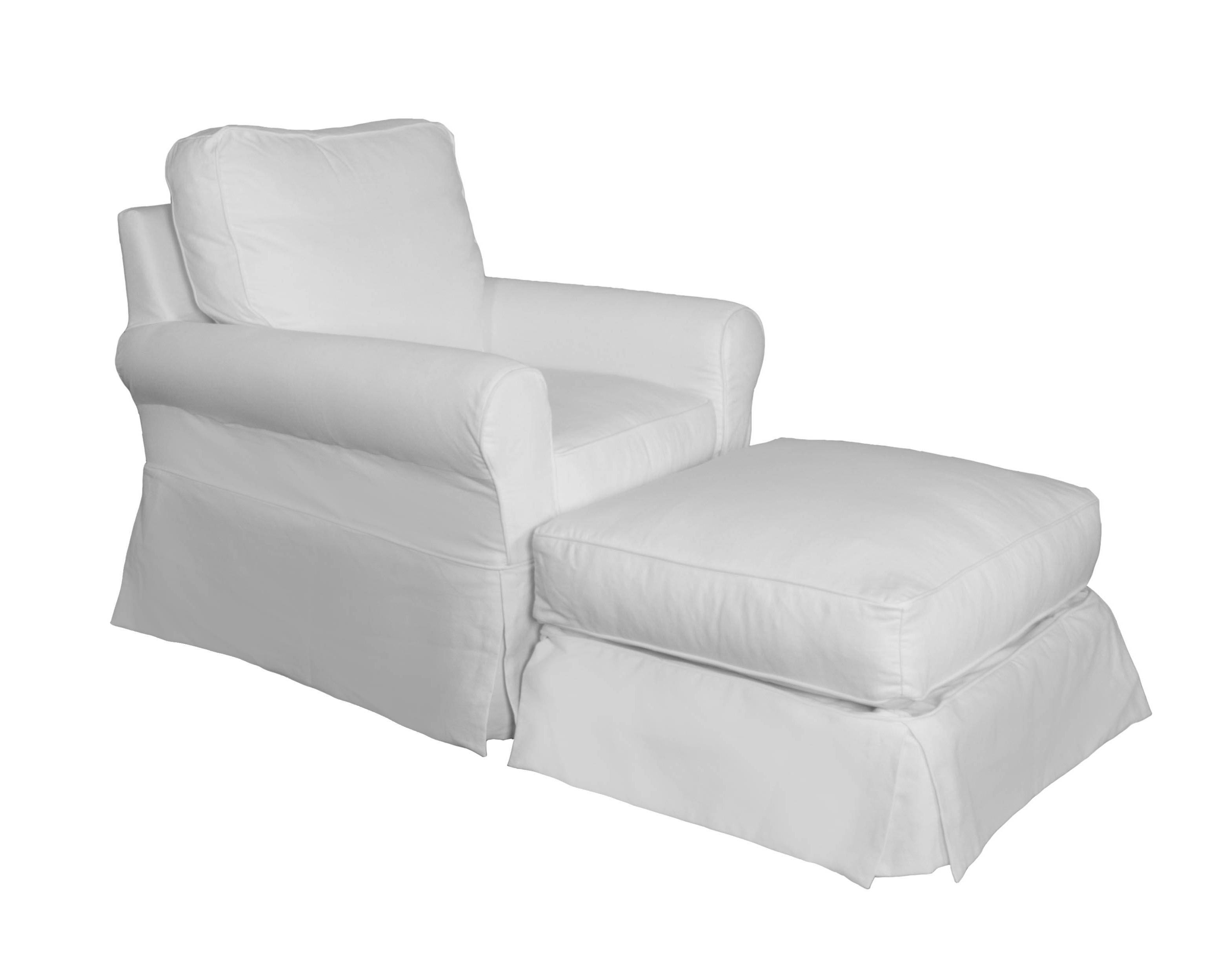 Sunset Trading Horizon White Fabric Slipcovered Rocking Chair and Ottoman S...