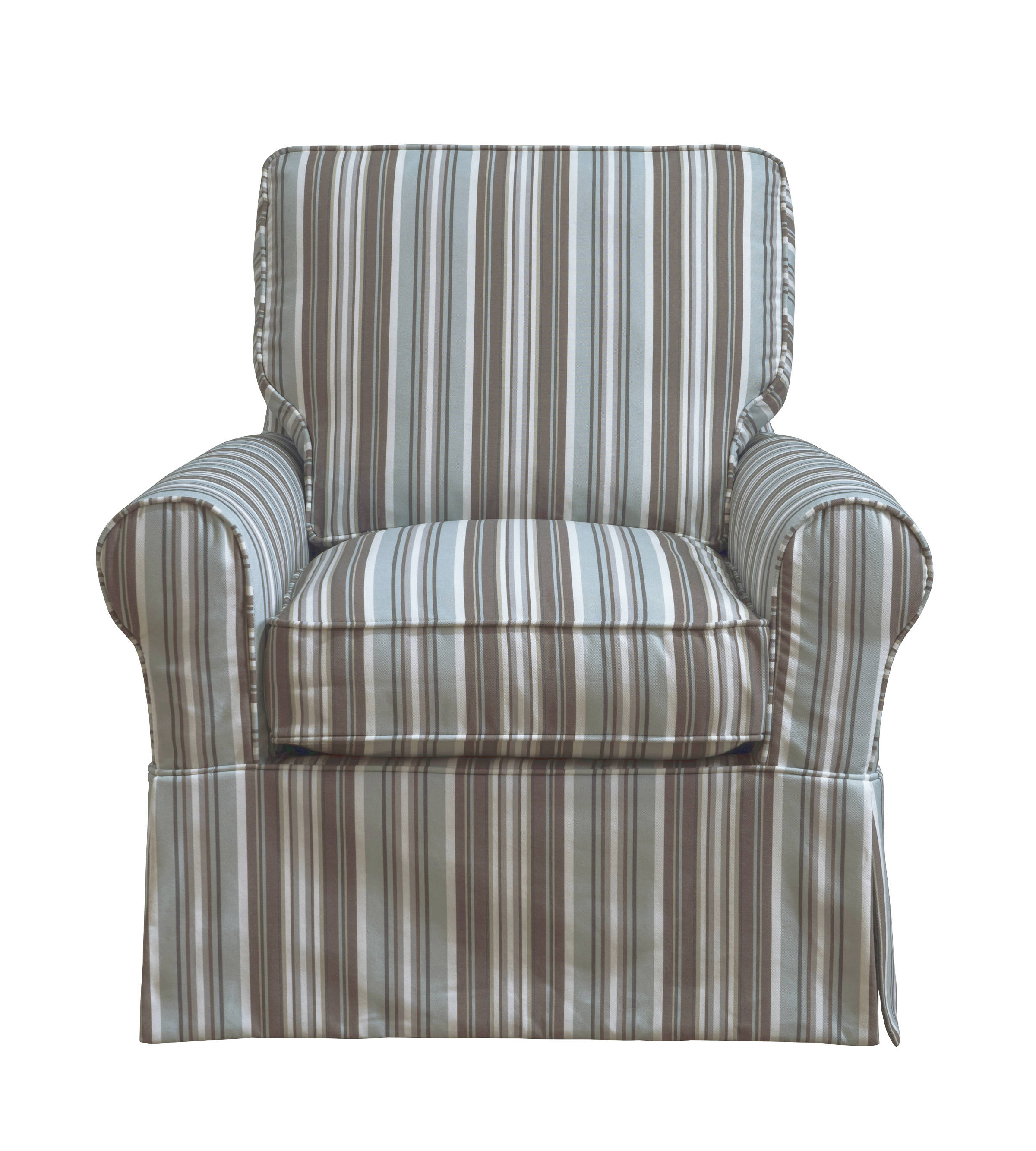 Sunset Trading Horizon Blue Fabric Slipcovered Swivel Rocking Chair