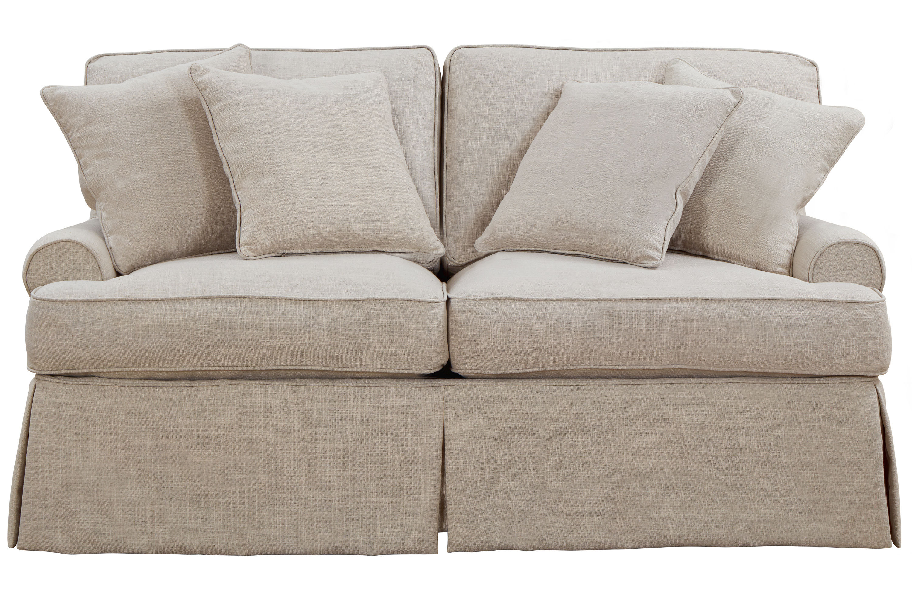 Sunset Trading Horizon Linen Fabric T Cushion Slipcovered Loveseat