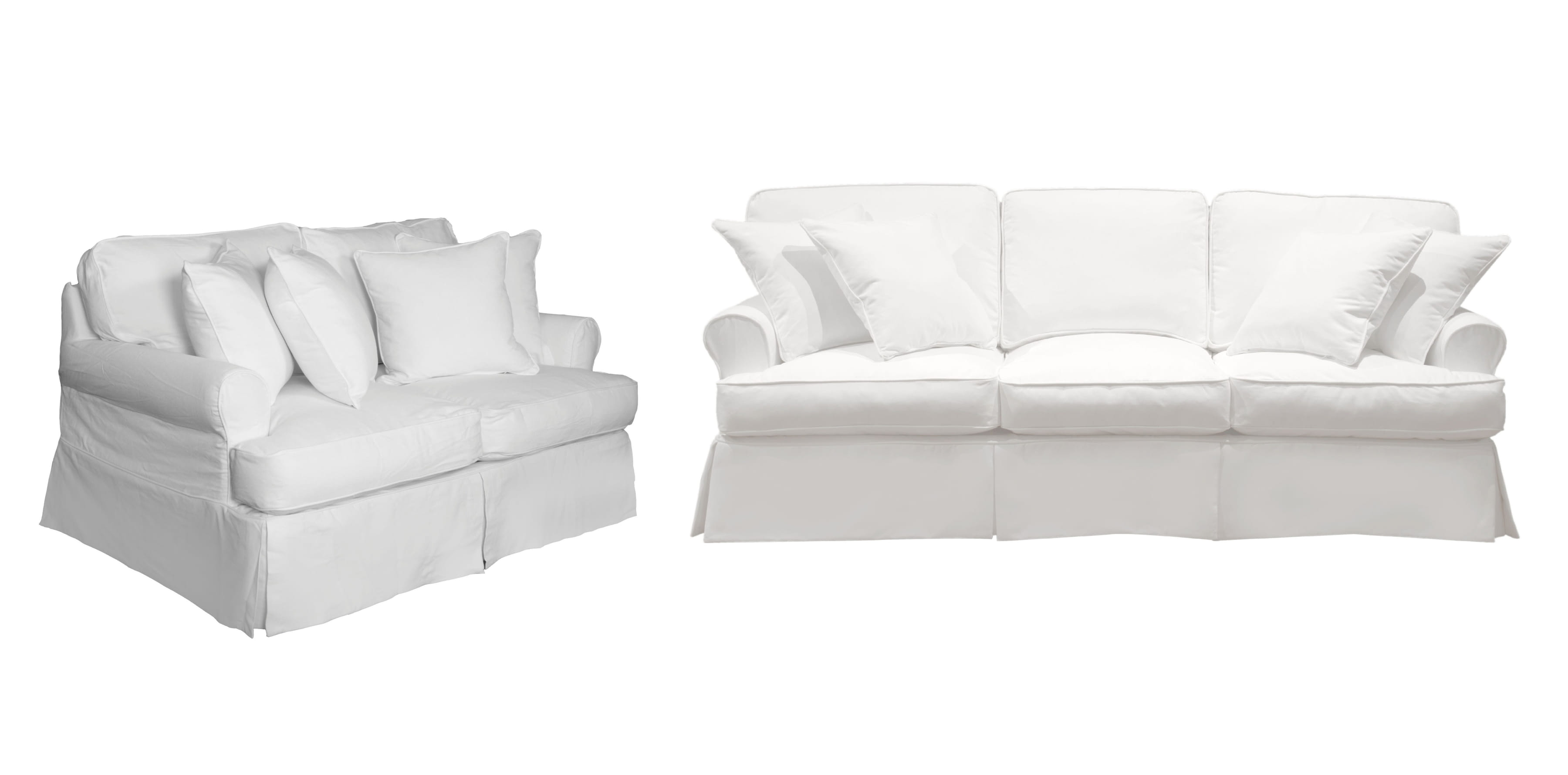 Sunset Trading Horizon Warm White 2pc Living Room Slipcover Only Set