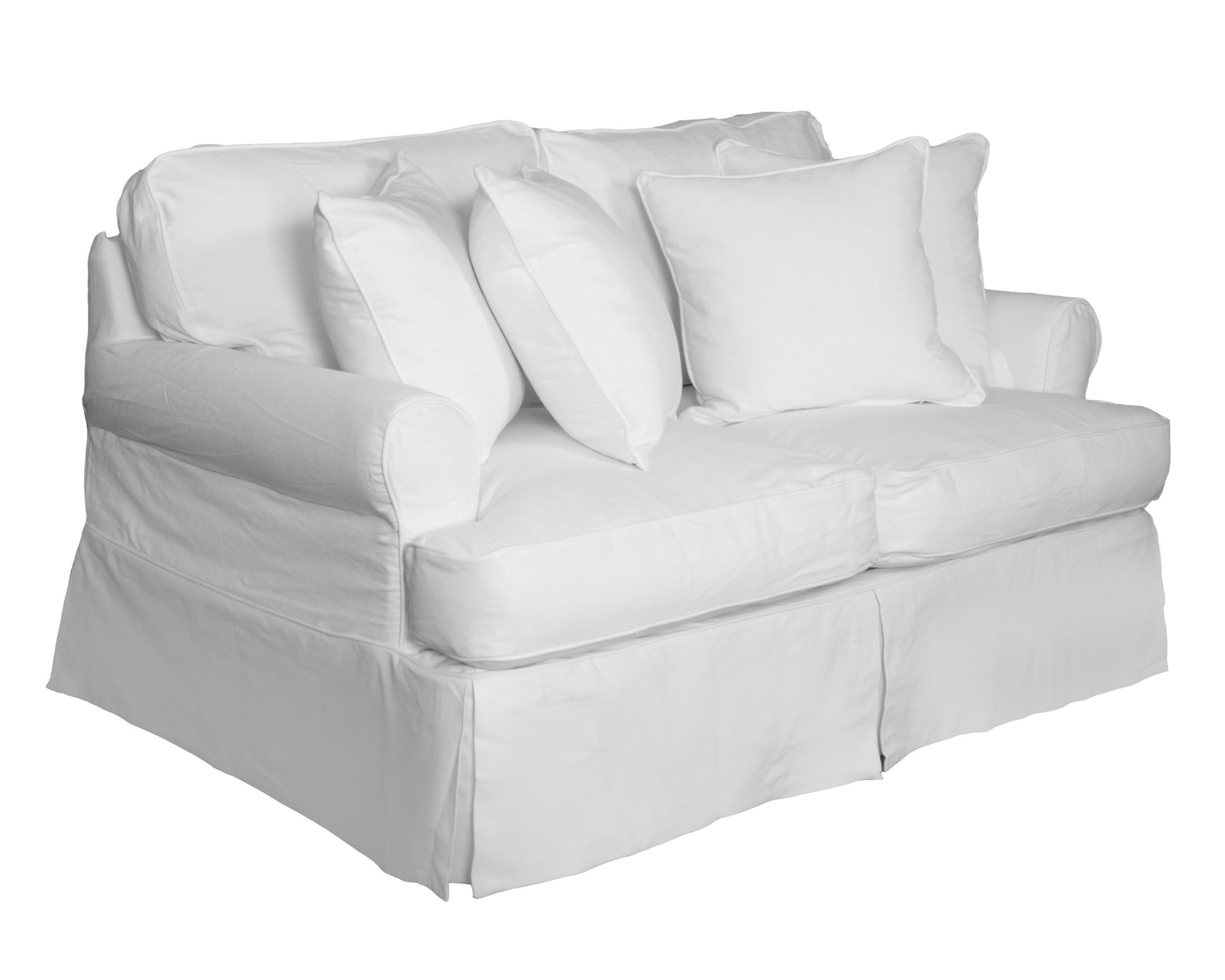 Sunset Trading Horizon Warm White T Cushion Loveseat Slipcover Only
