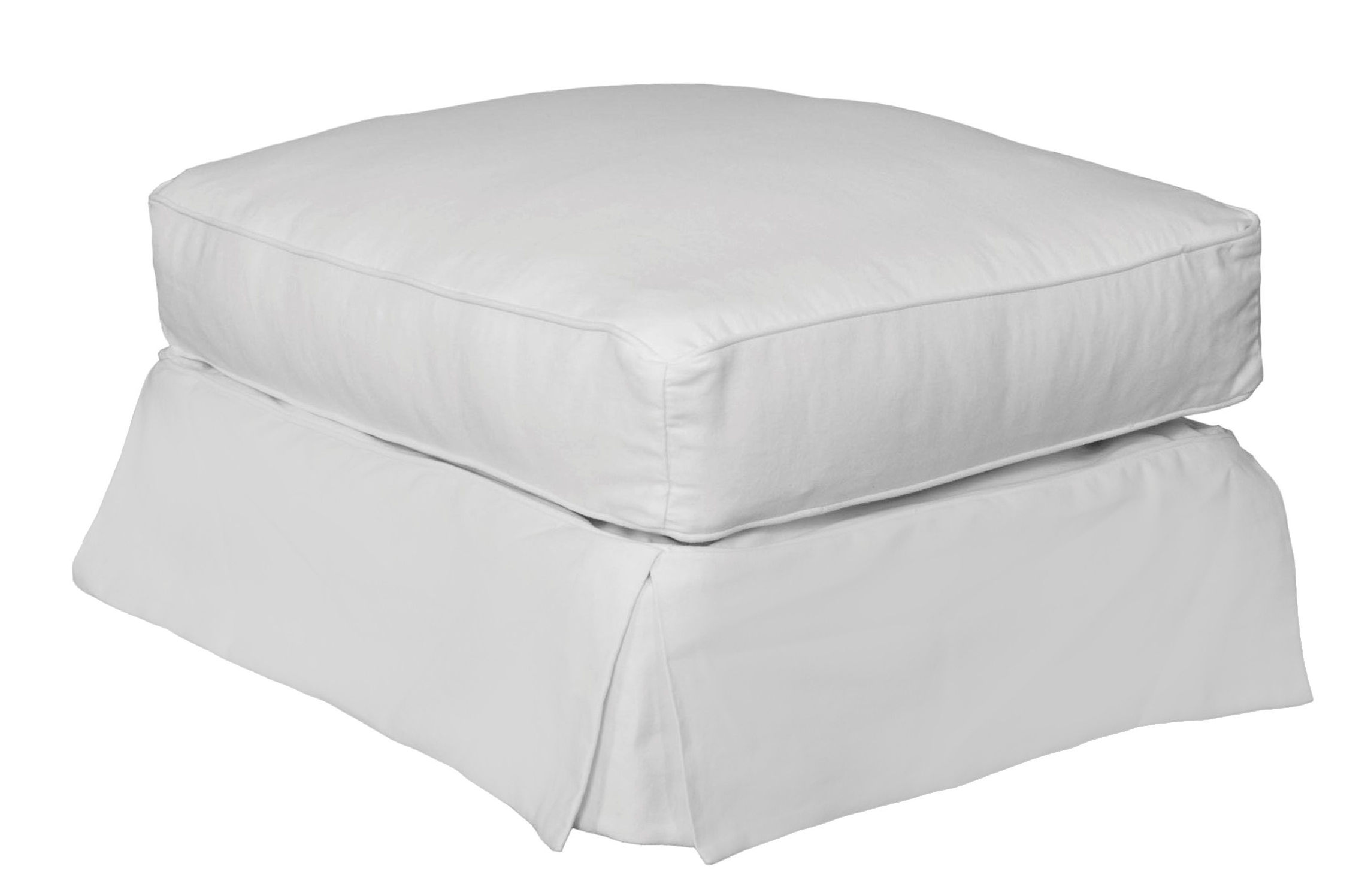 Sunset Trading Horizon Warm White Rectangle Ottoman Slipcover Only