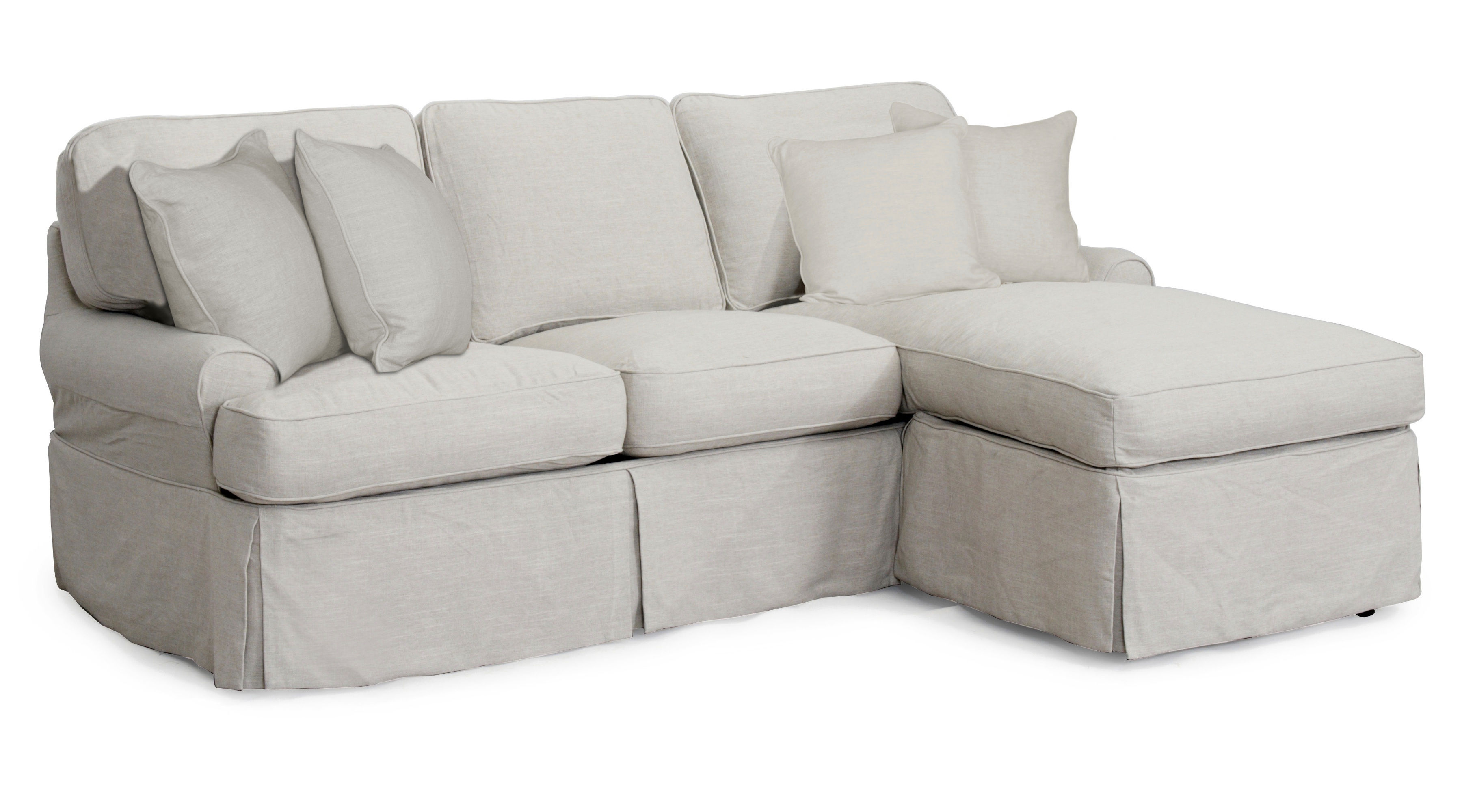Sunset Trading Horizon Light Gray Fabric Slipcovered Sleeper Sectional