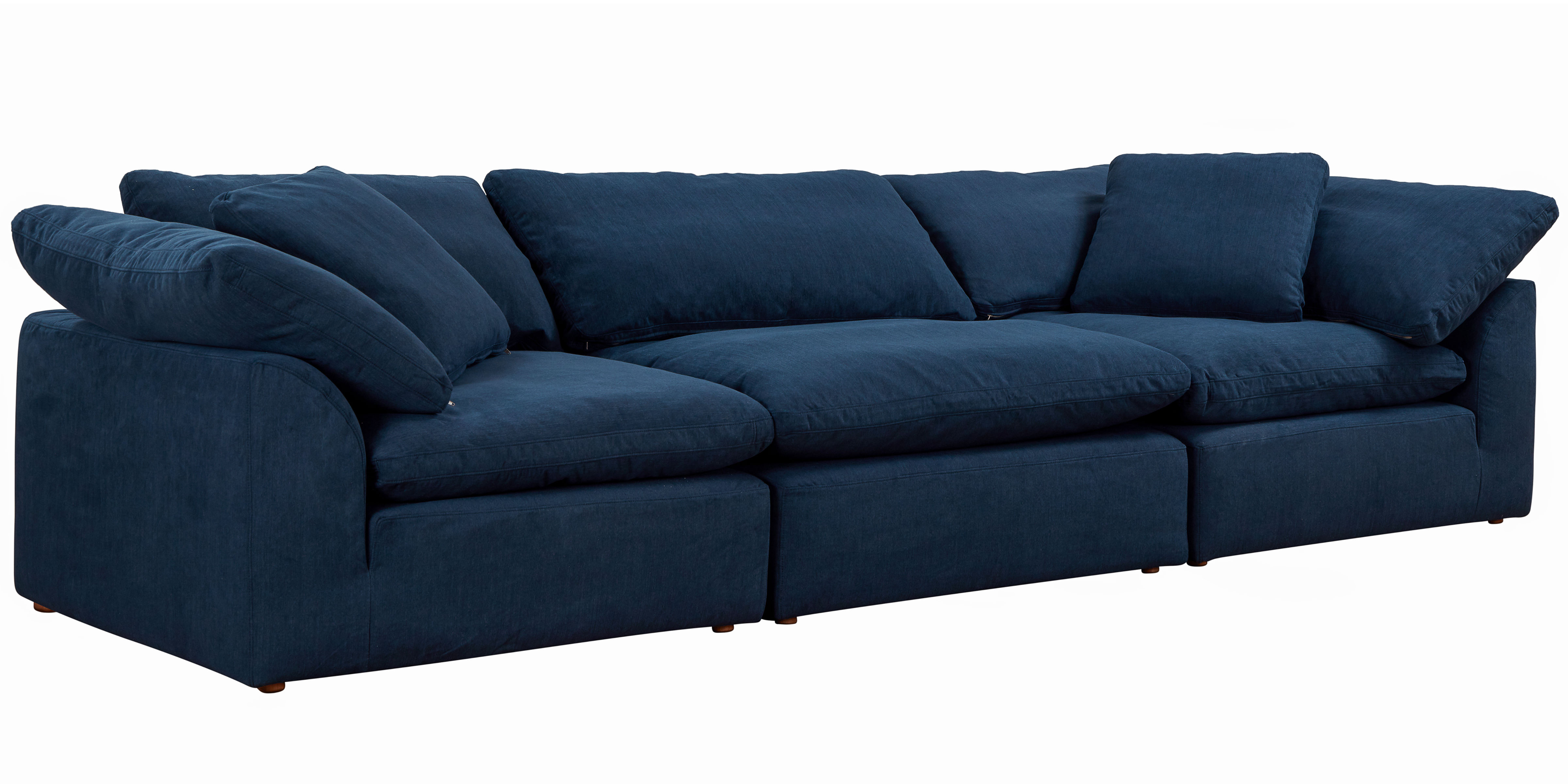 Sunset Trading Puff Navy Blue 3pc Slipcovered Sofa