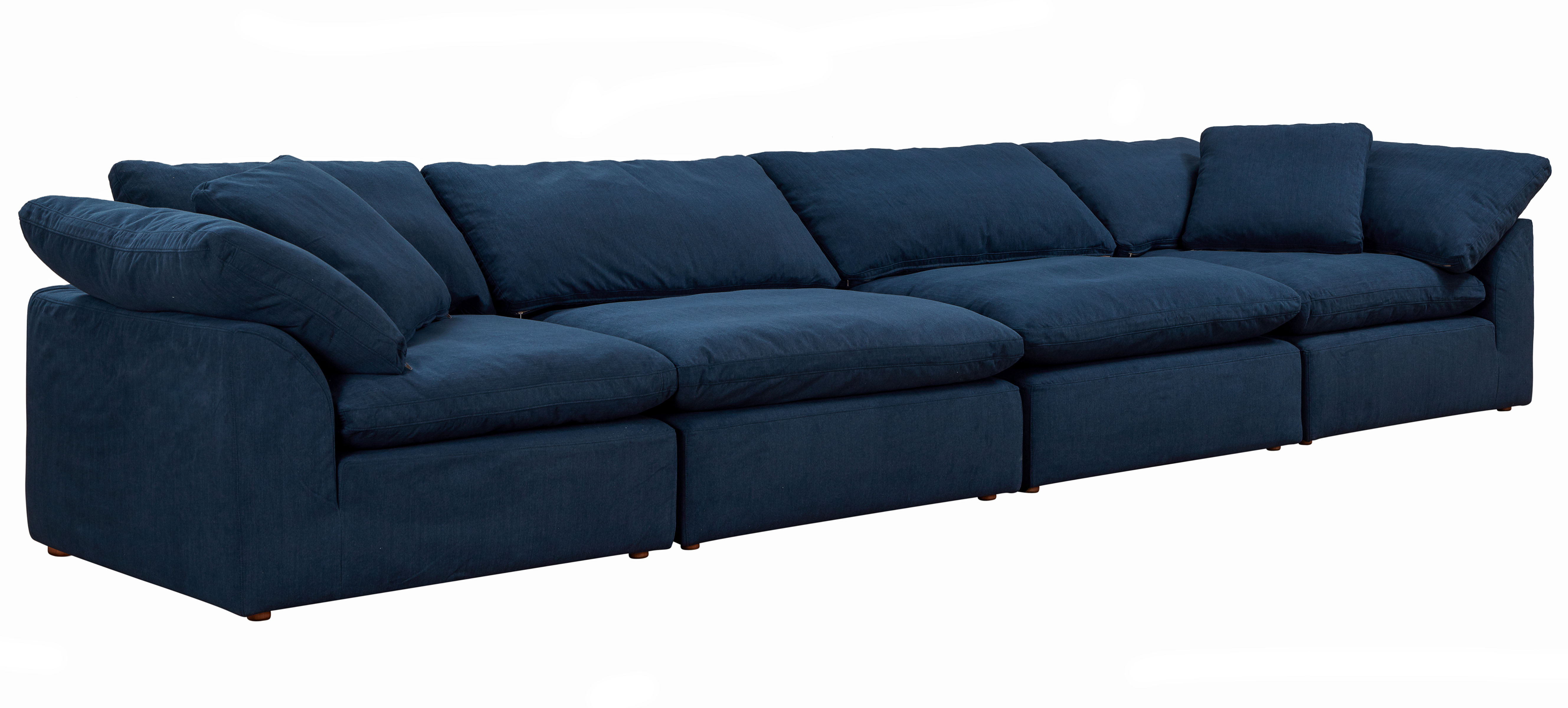 Sunset Trading Puff Navy Blue 4pc Slipcovered Sofa