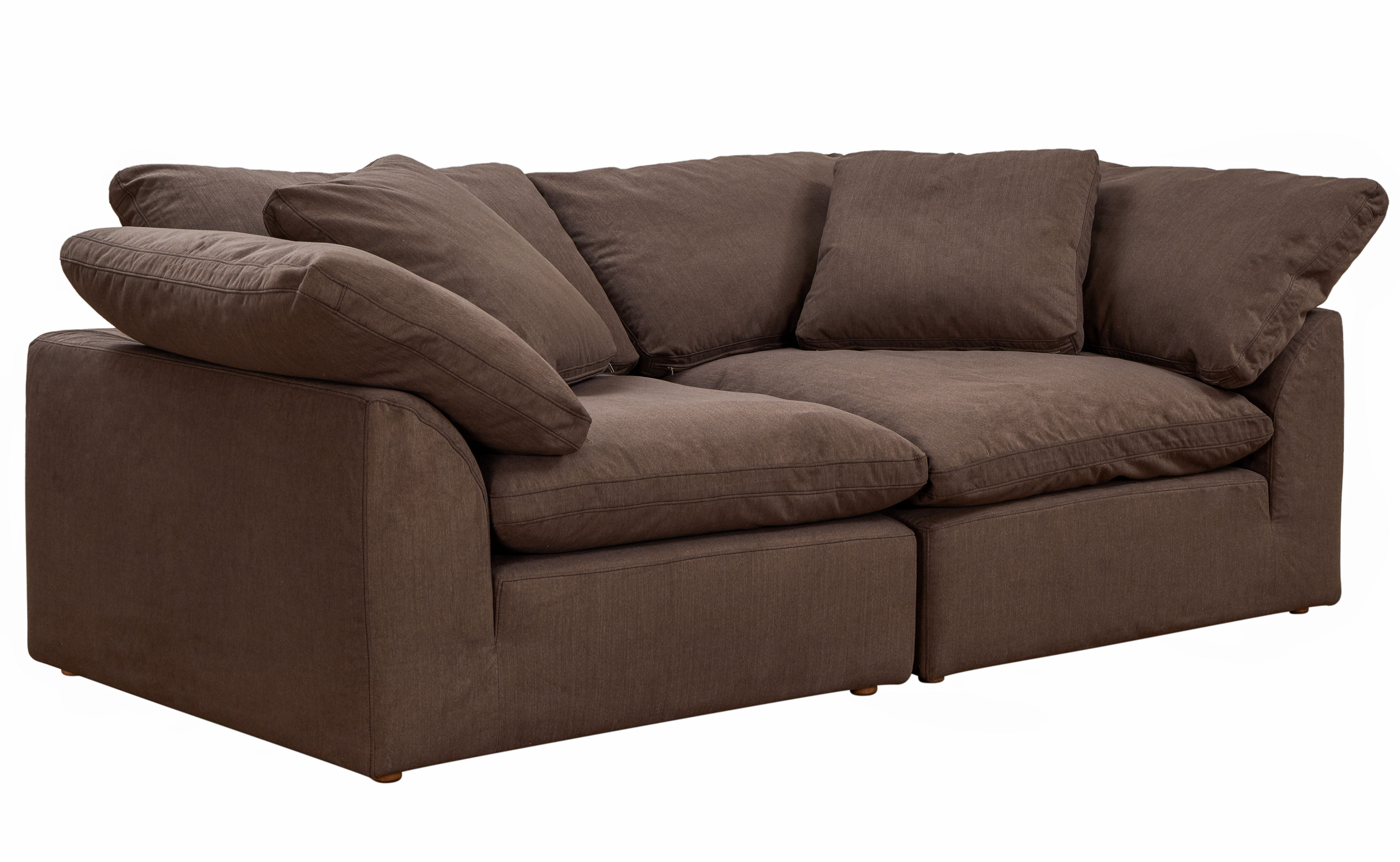 Sunset Trading Puff Brown 2pc Slipcovered Large Loveseat