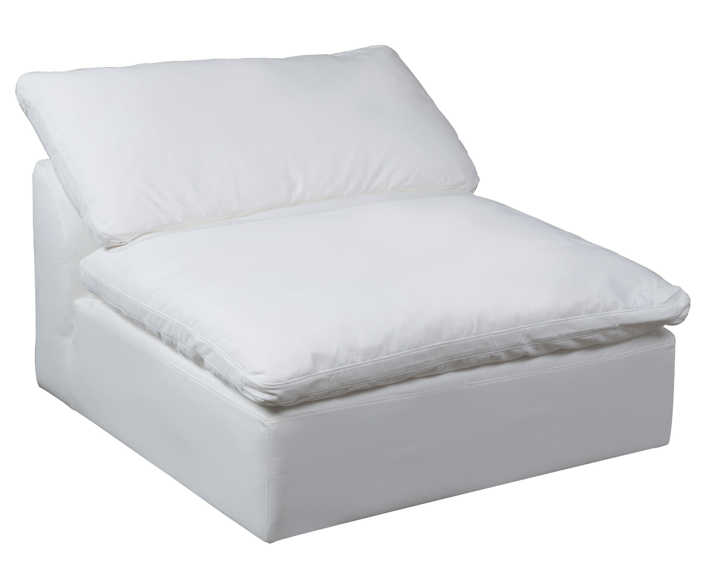 Sunset Trading Puff White Armless Chair Slipcover