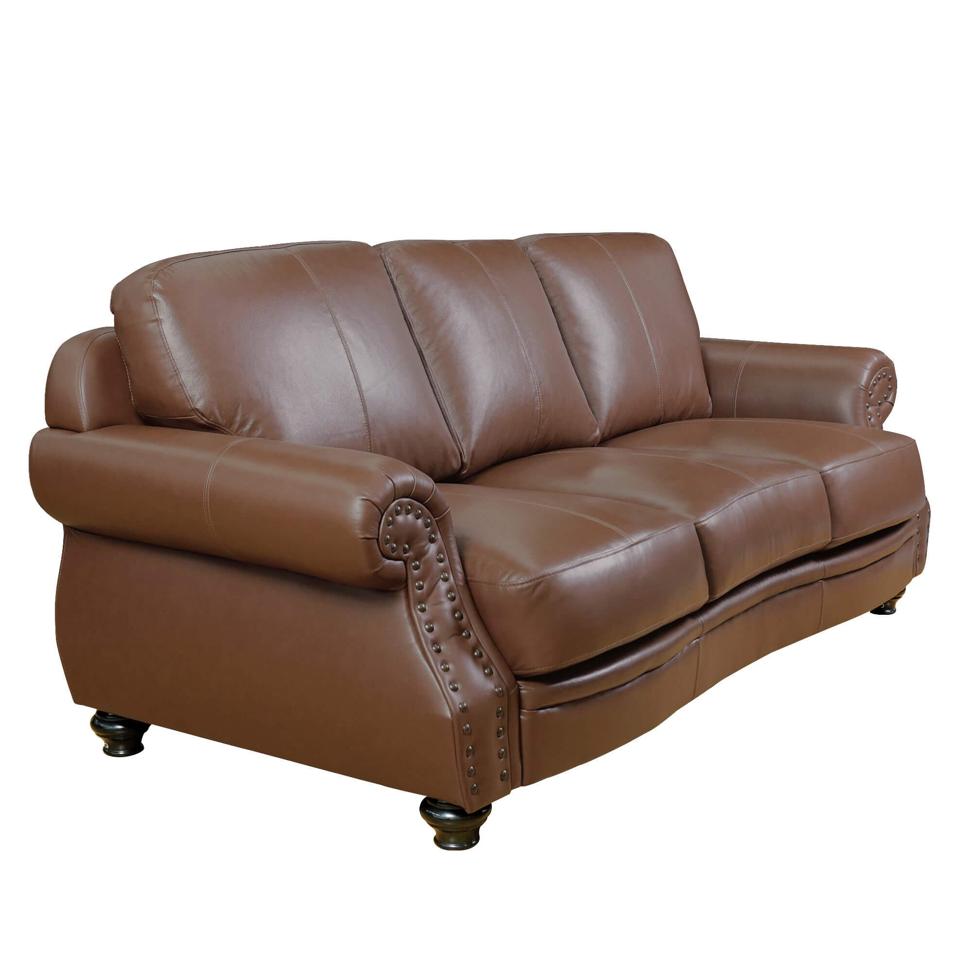 Sunset Trading Charleston Chestnut Brown Leather Sofa