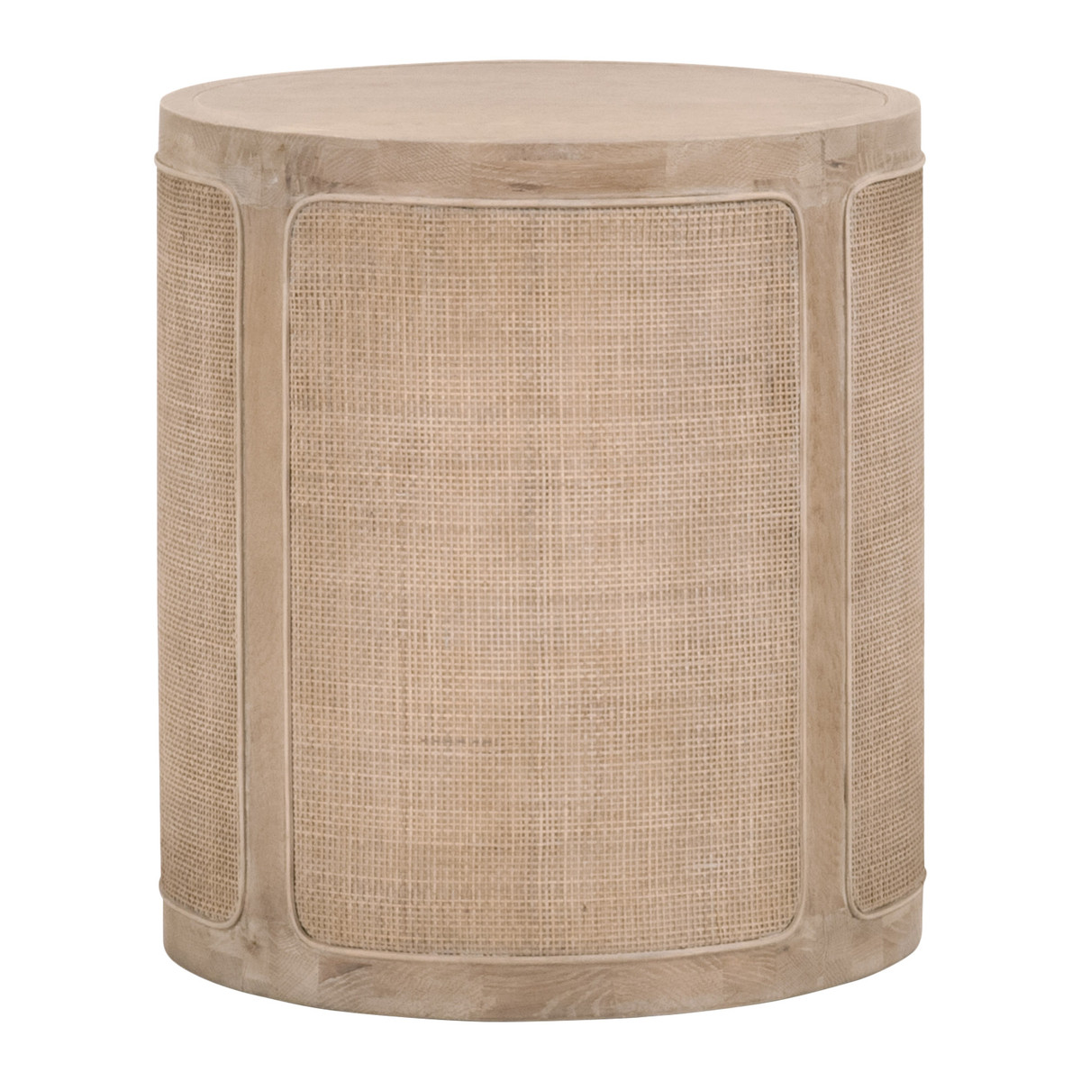 Essentials For Living Cane Smoke Gray Oak End Table