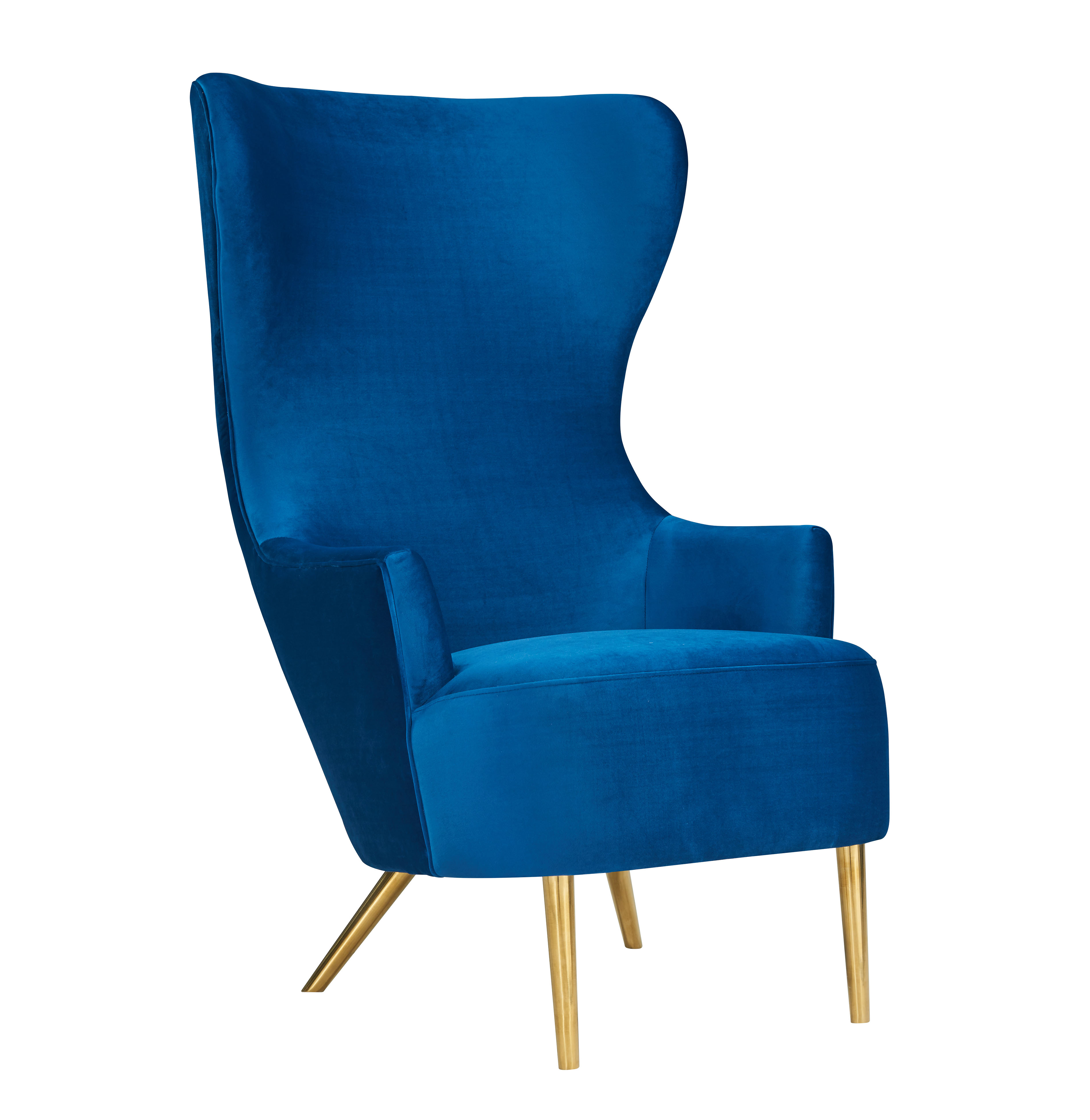 TOV Furniture Julia Navy Wingback Chair TOV-A2045-N TOV Furniture Julia Navy Wingback Chair TOV-A2045-N