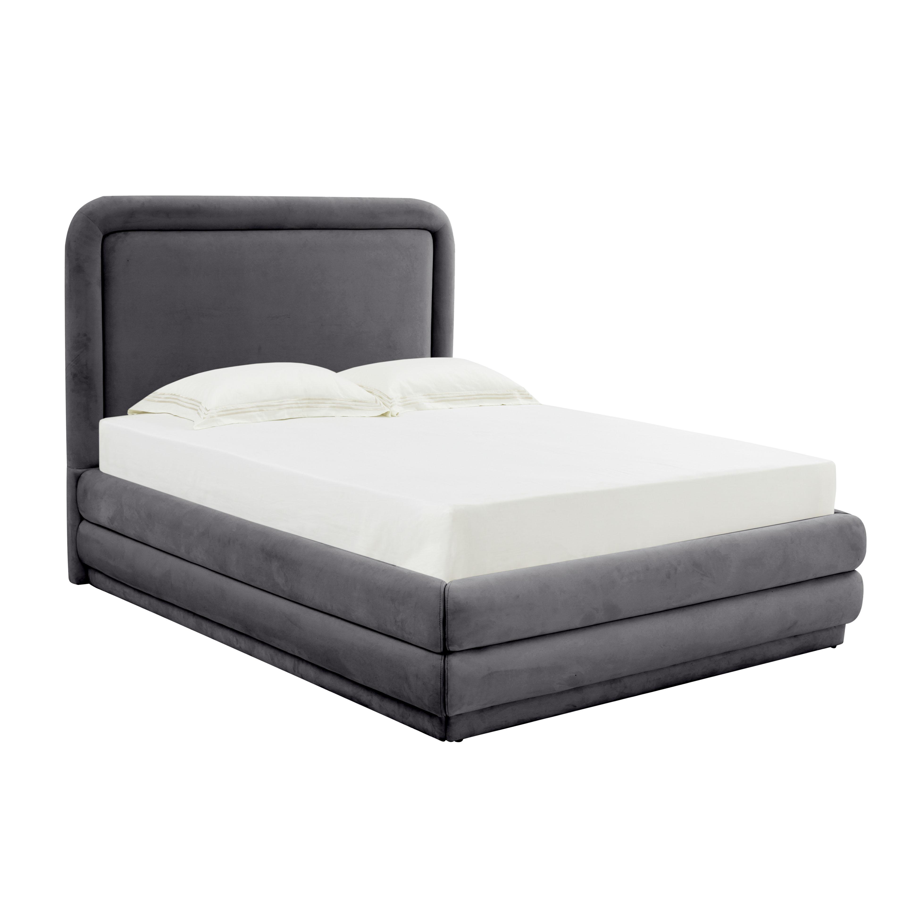 TOV Furniture Briella Dark Grey Velvet Queen Bed