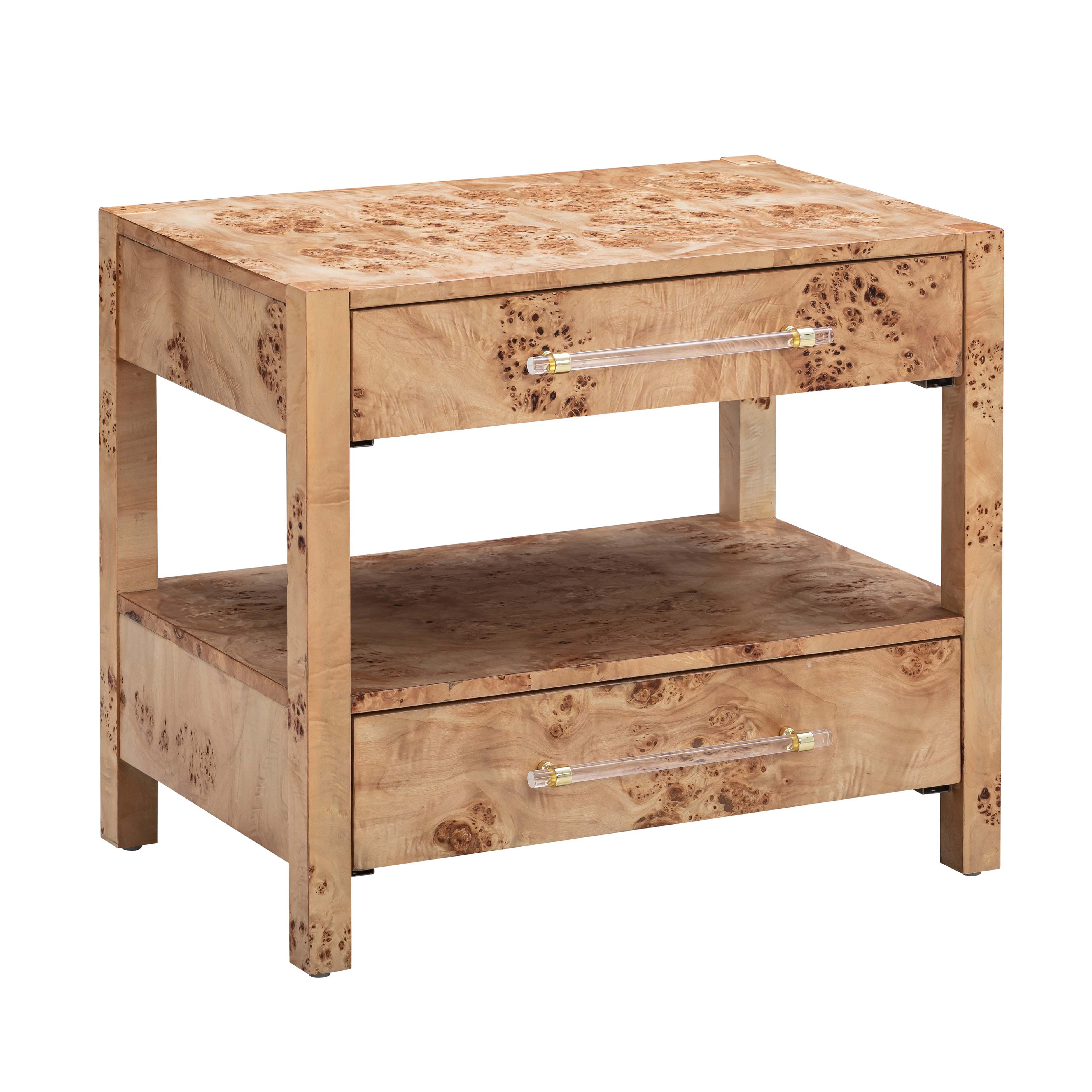 TOV Furniture Brandyss Natural Burl Nightstand