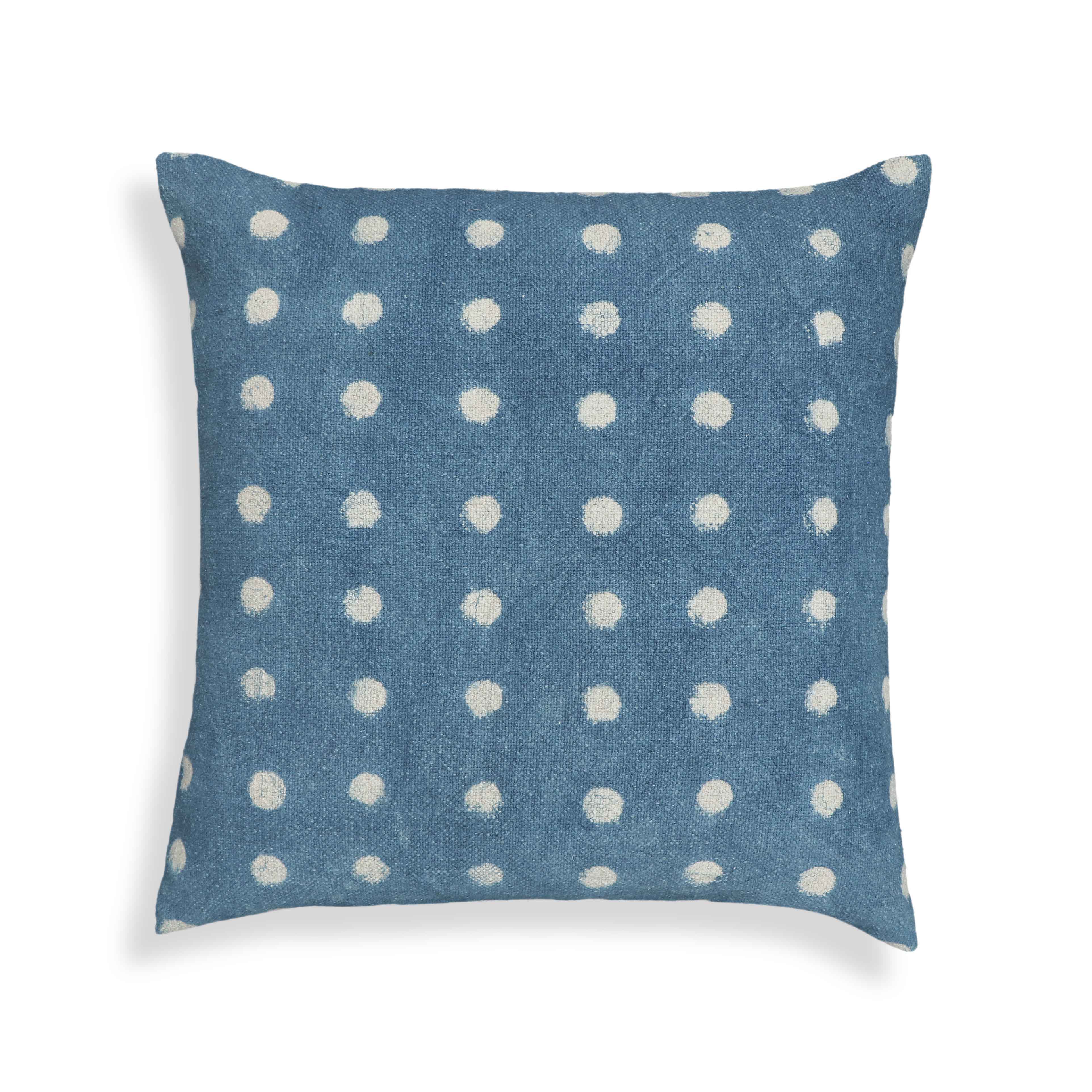 TOV Furniture Indigo Dots Cotton Square Accent Pillow