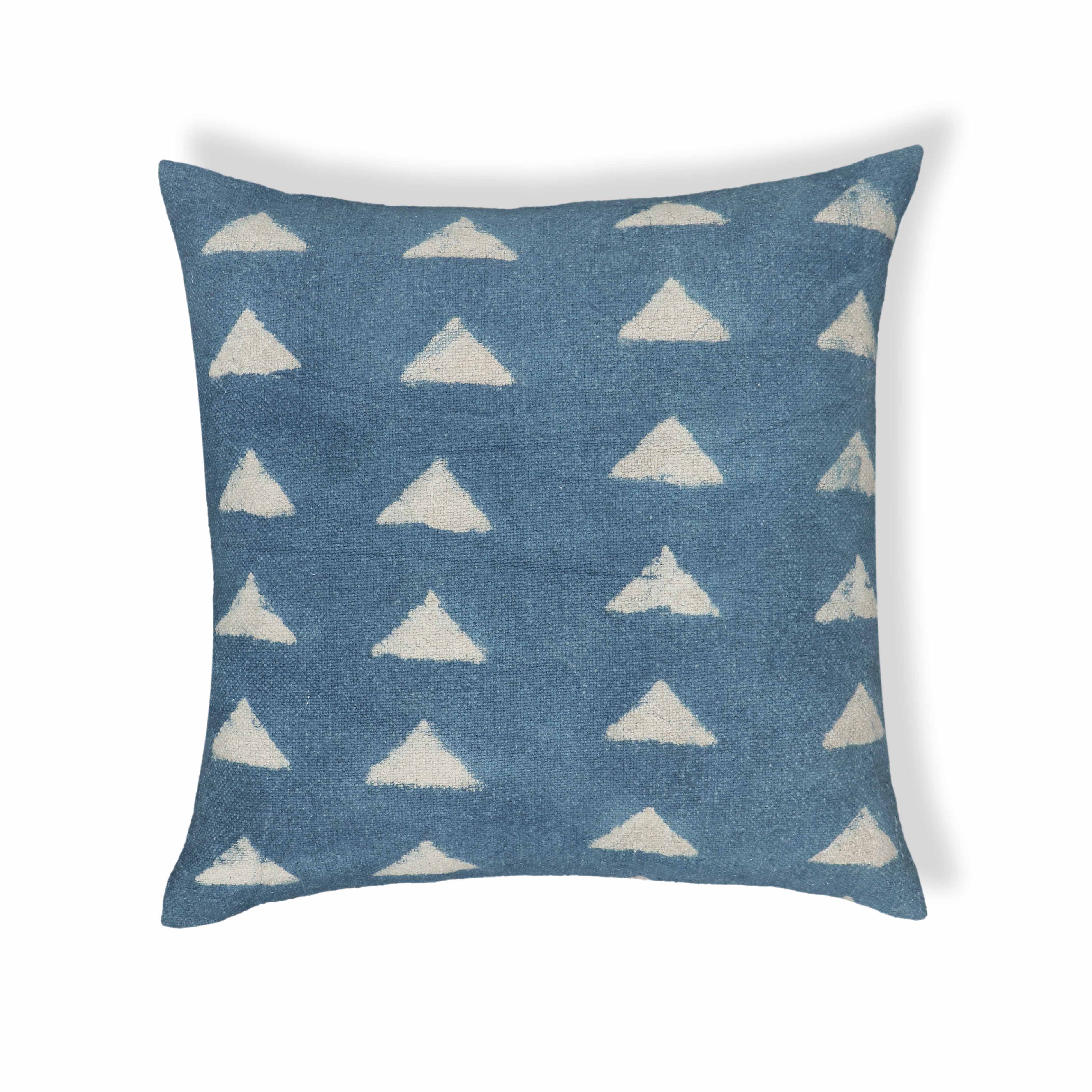 TOV Furniture Indigo Triangles Cotton Square Accent Pillow