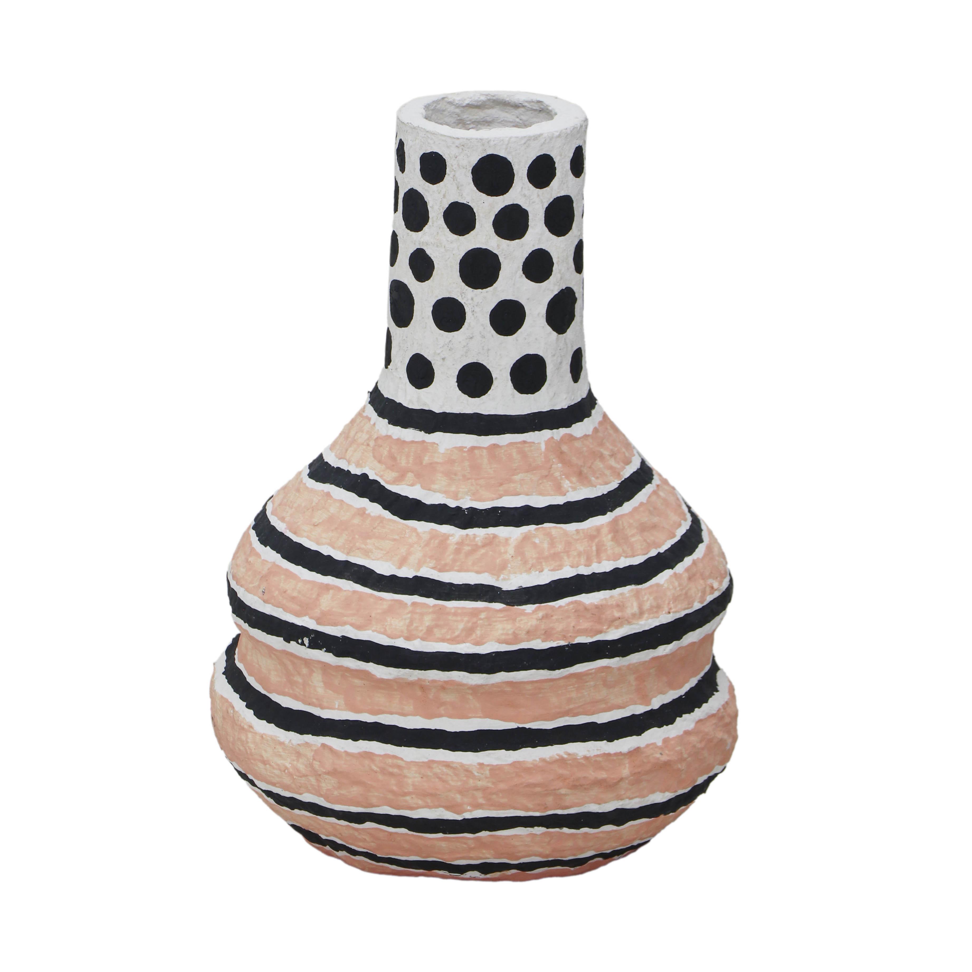 TOV Furniture Cotton Mache Modernist Print Vase