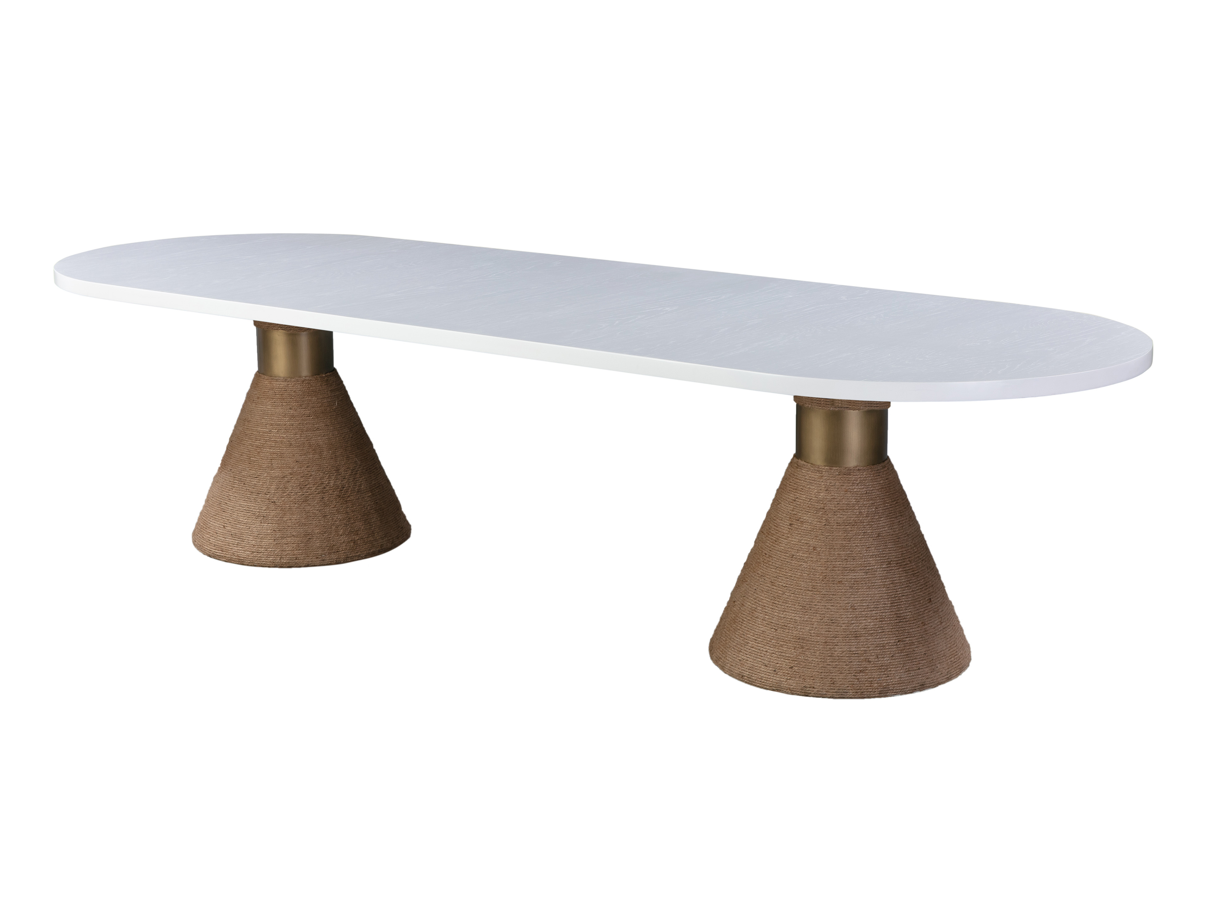 TOV Furniture Rishi White Natural Rope Oval Table