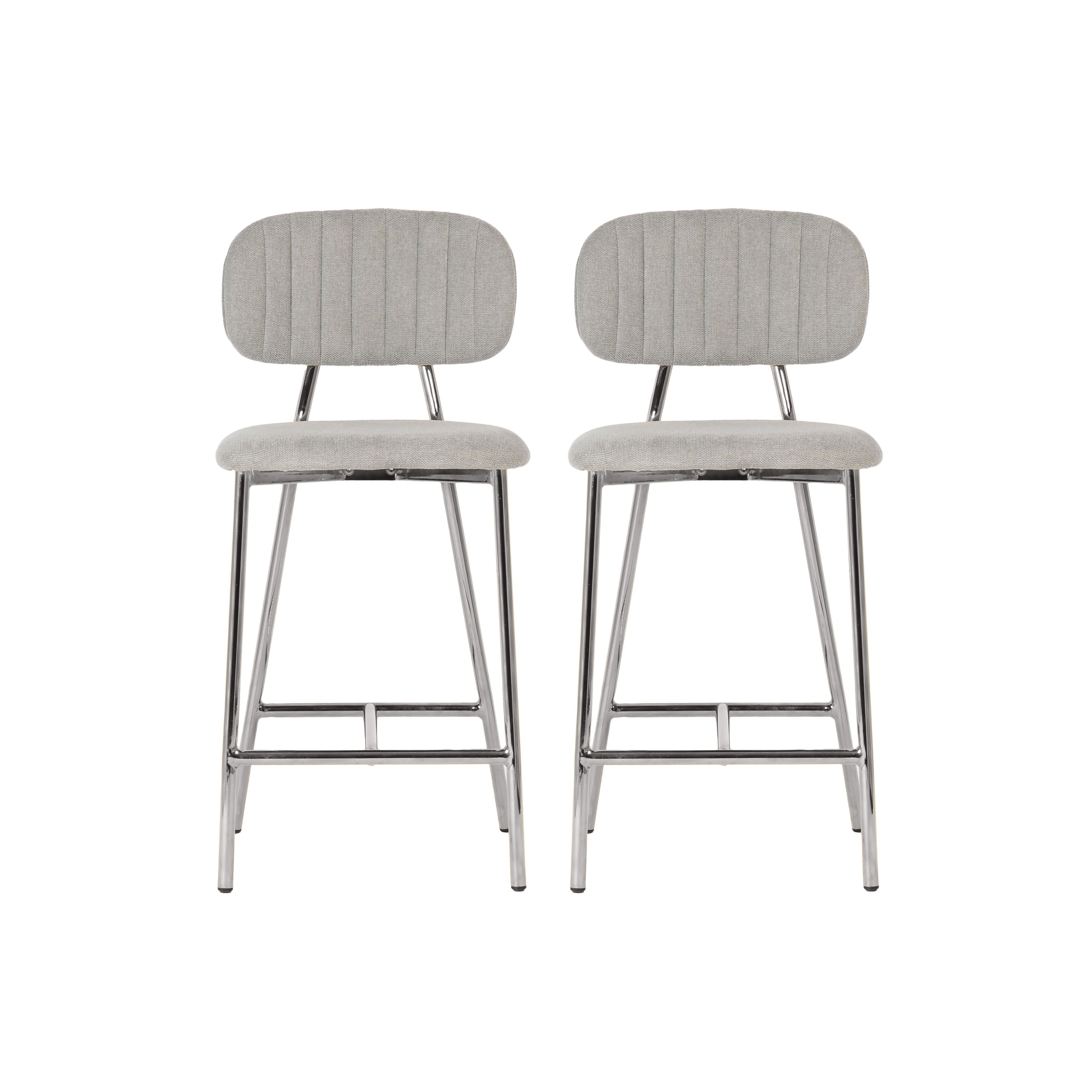 2 TOV Furniture Ariana Grey Silver Counter Height Stools