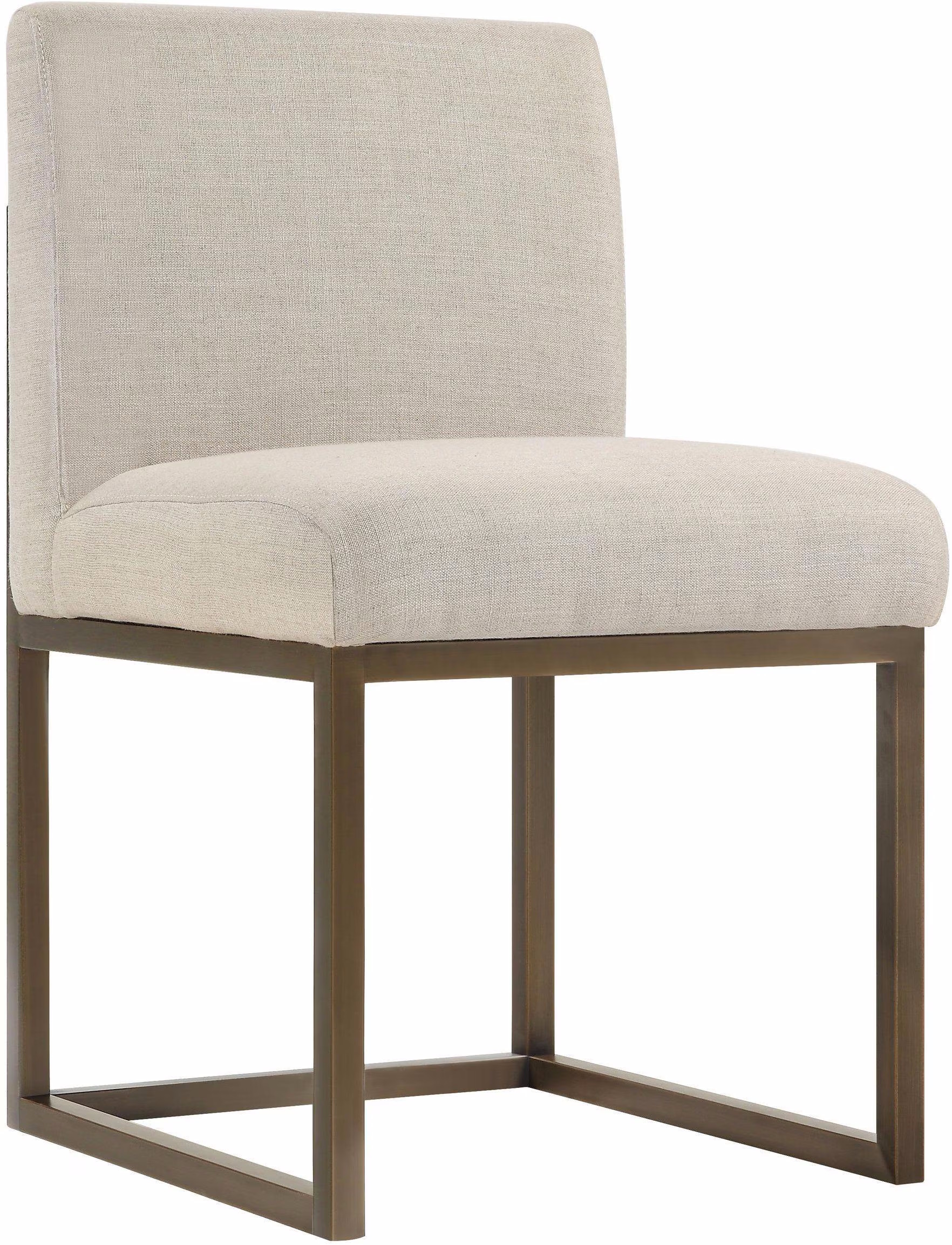 TOV Furniture Haute Beige Brass Linen Chair
