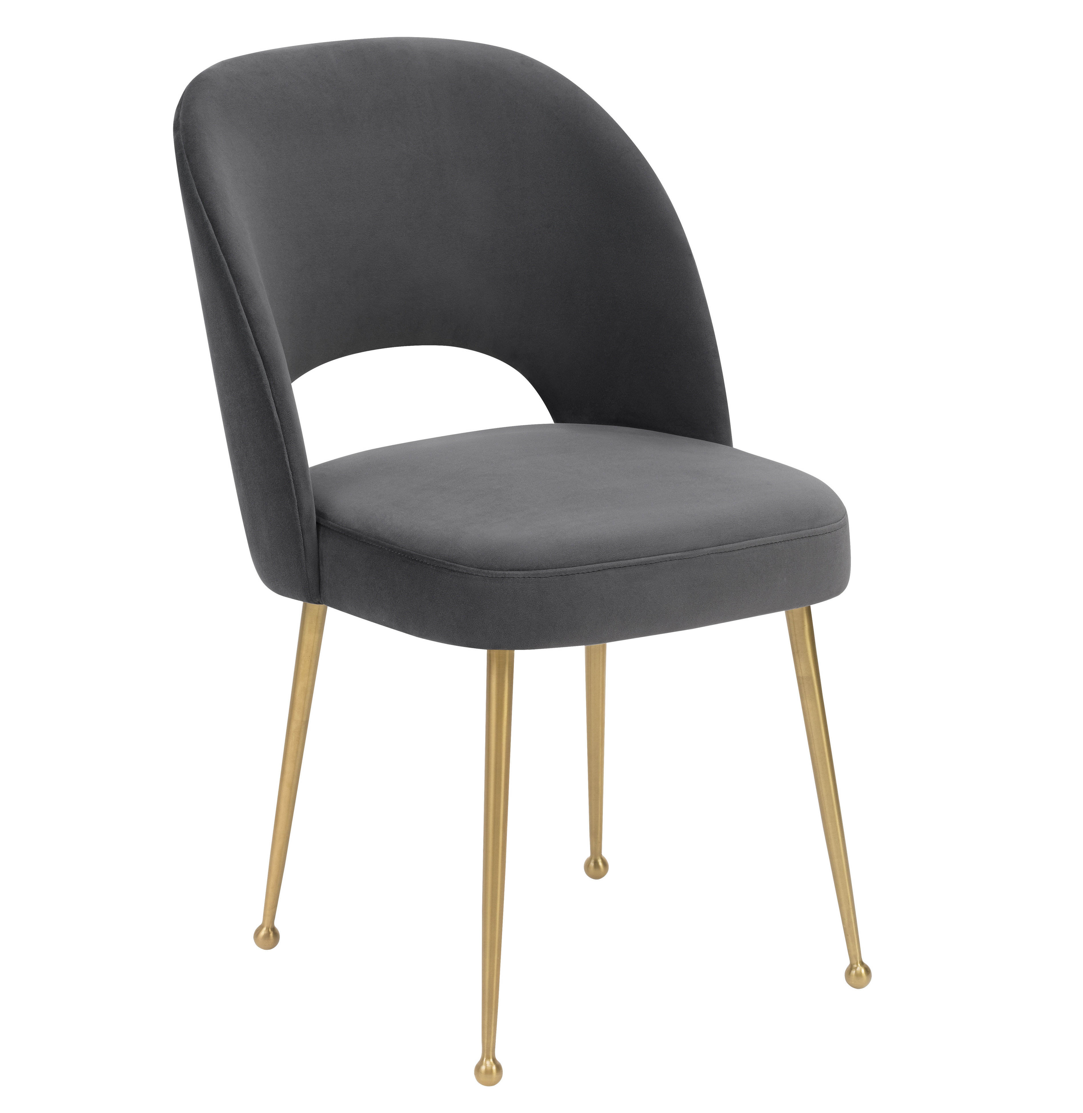 TOV Furniture Swell Drak Grey Velvet Chair