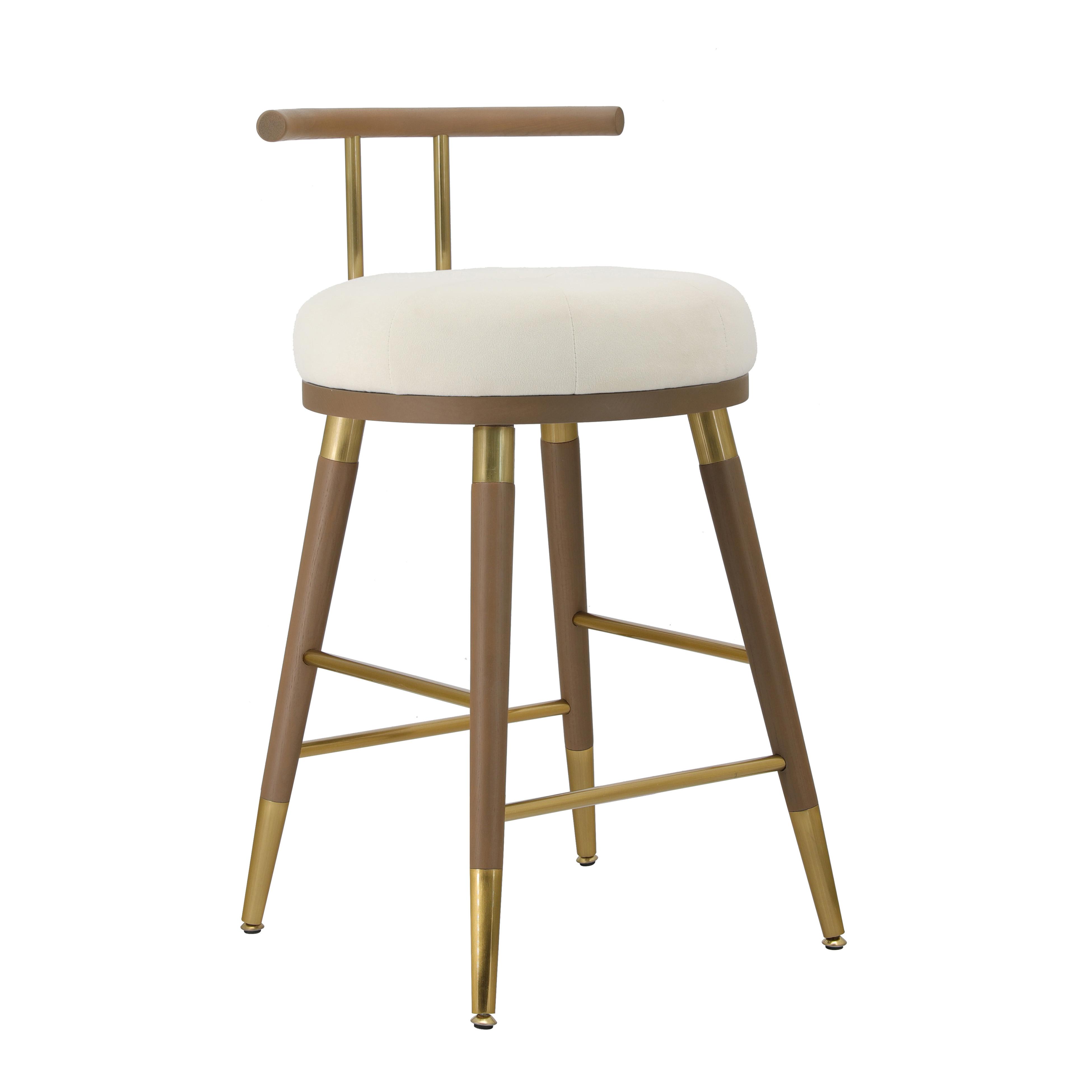TOV Furniture Juniper Cream Velvet Counter Height Stool
