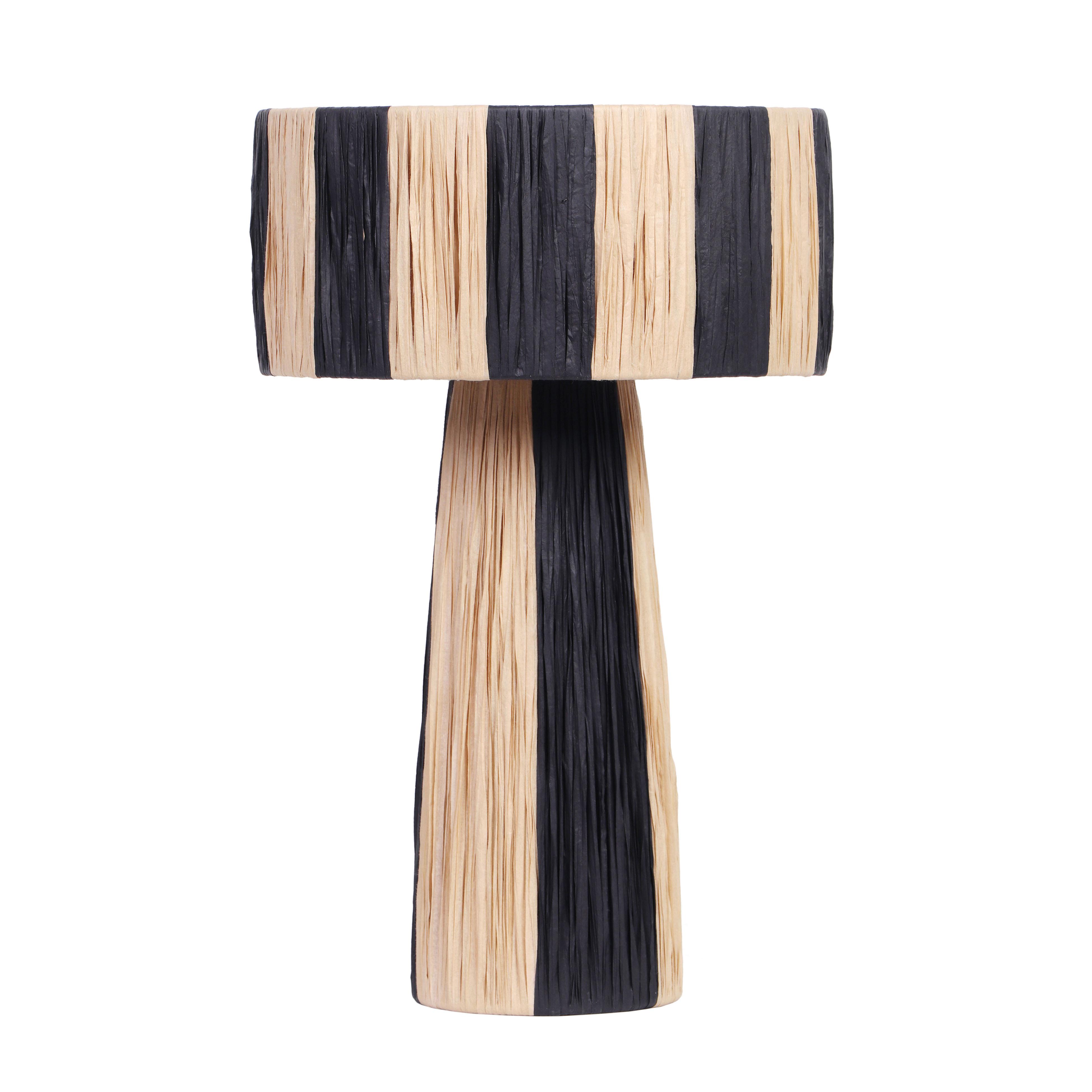 TOV Furniture Shelby Black Natural Raffia Table Lamp