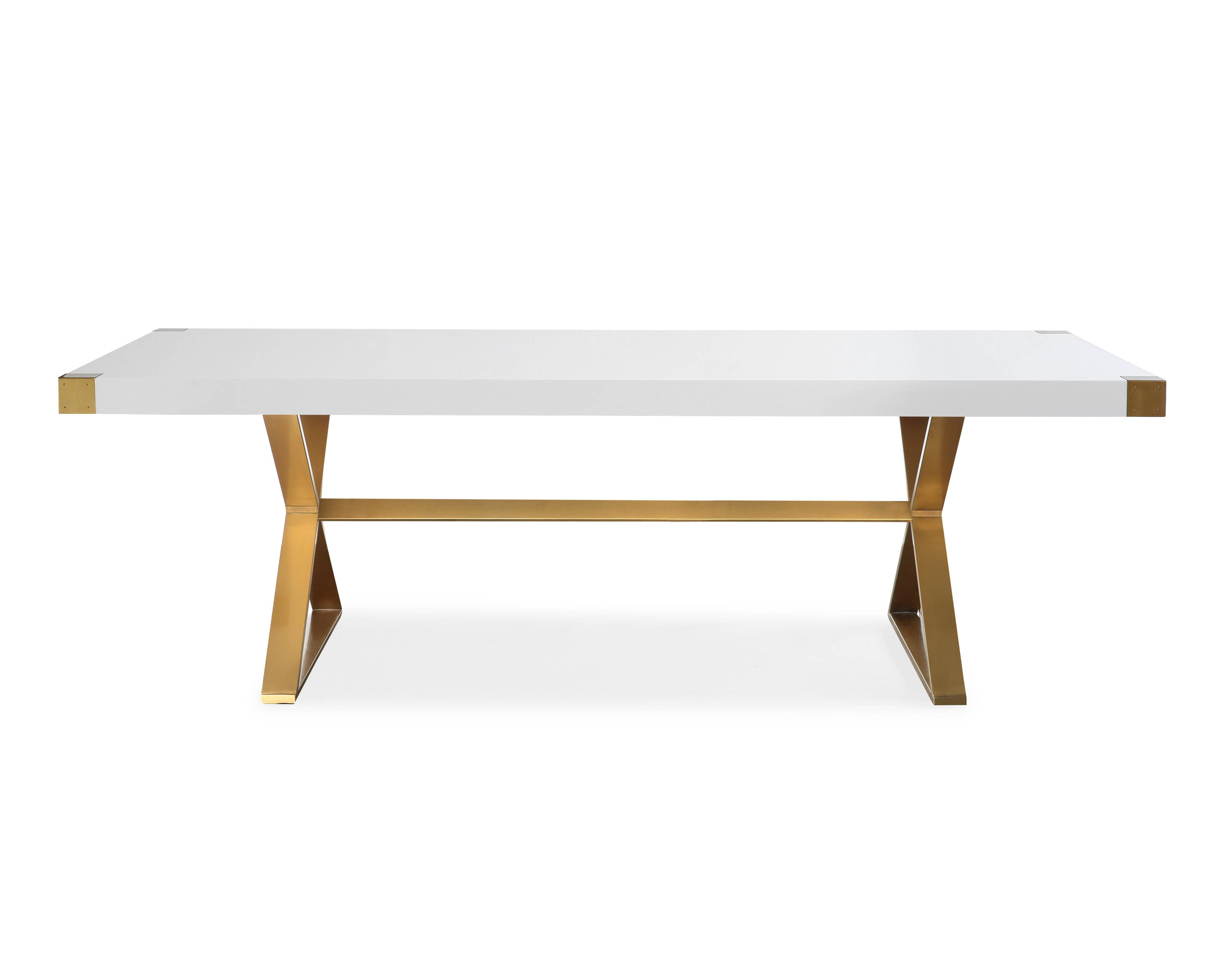 TOV Furniture Adeline White Gold Lacquer Dining Table