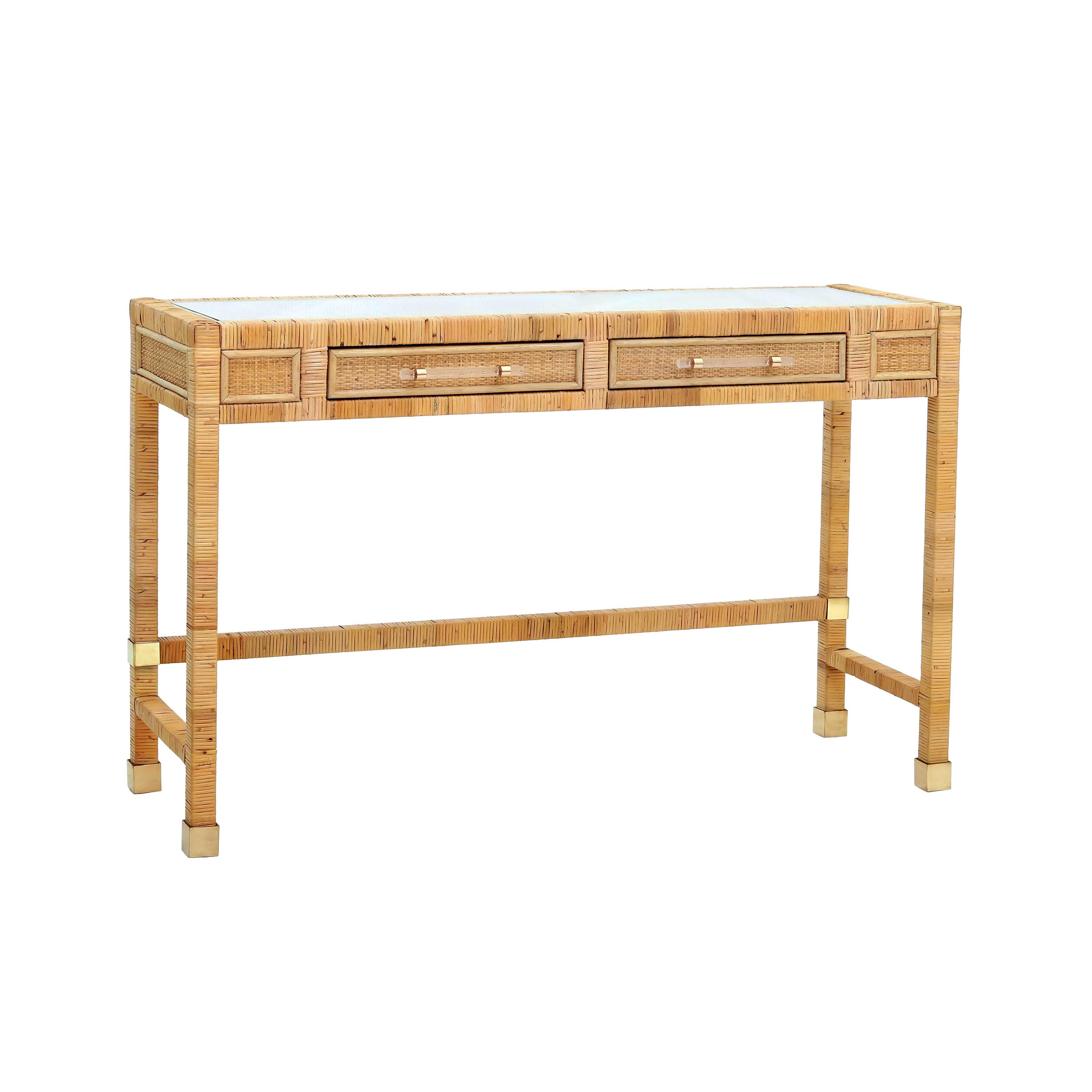 TOV Furniture Amara Natural Rattan Desk