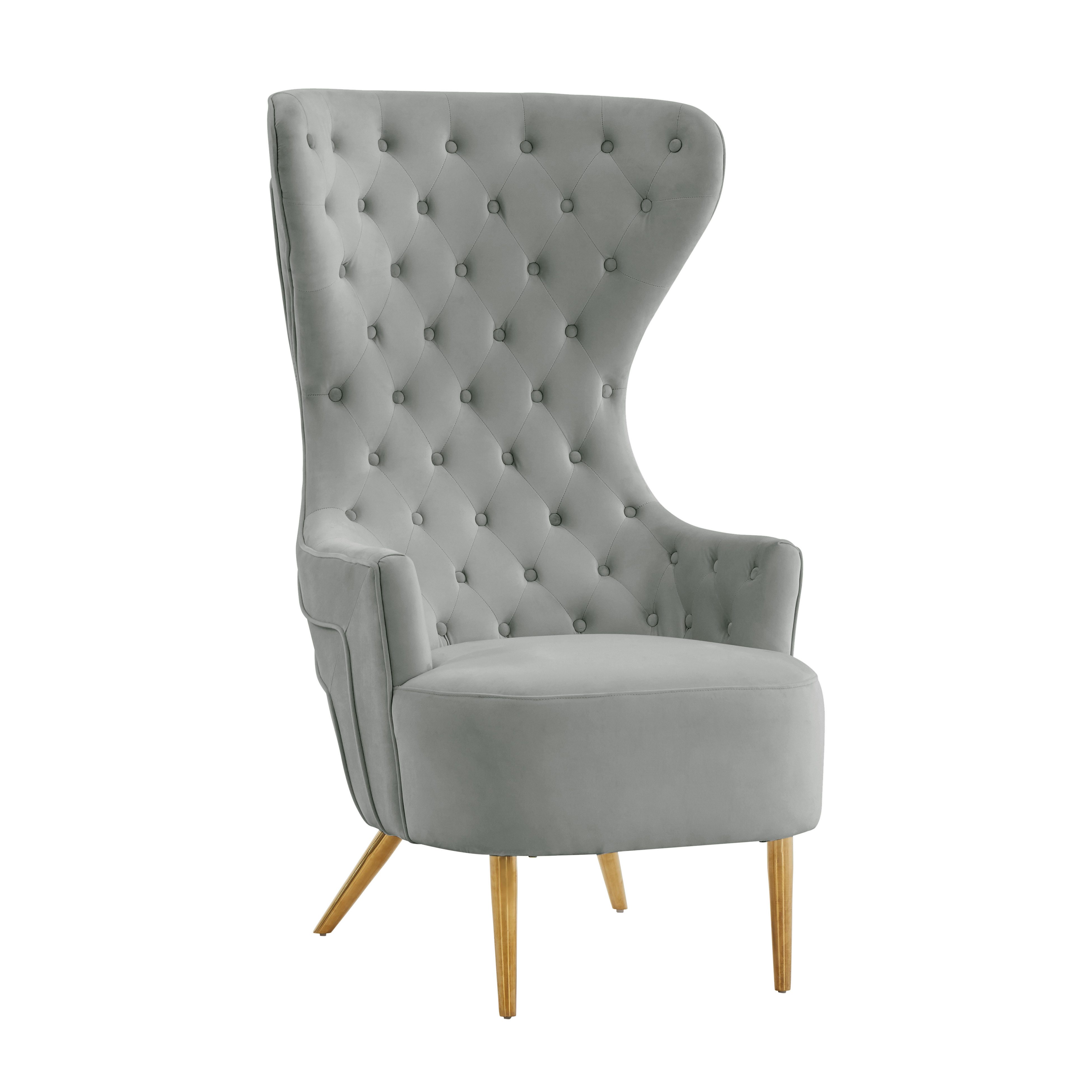 TOV Furniture Jezebel Grey Wingback Chair