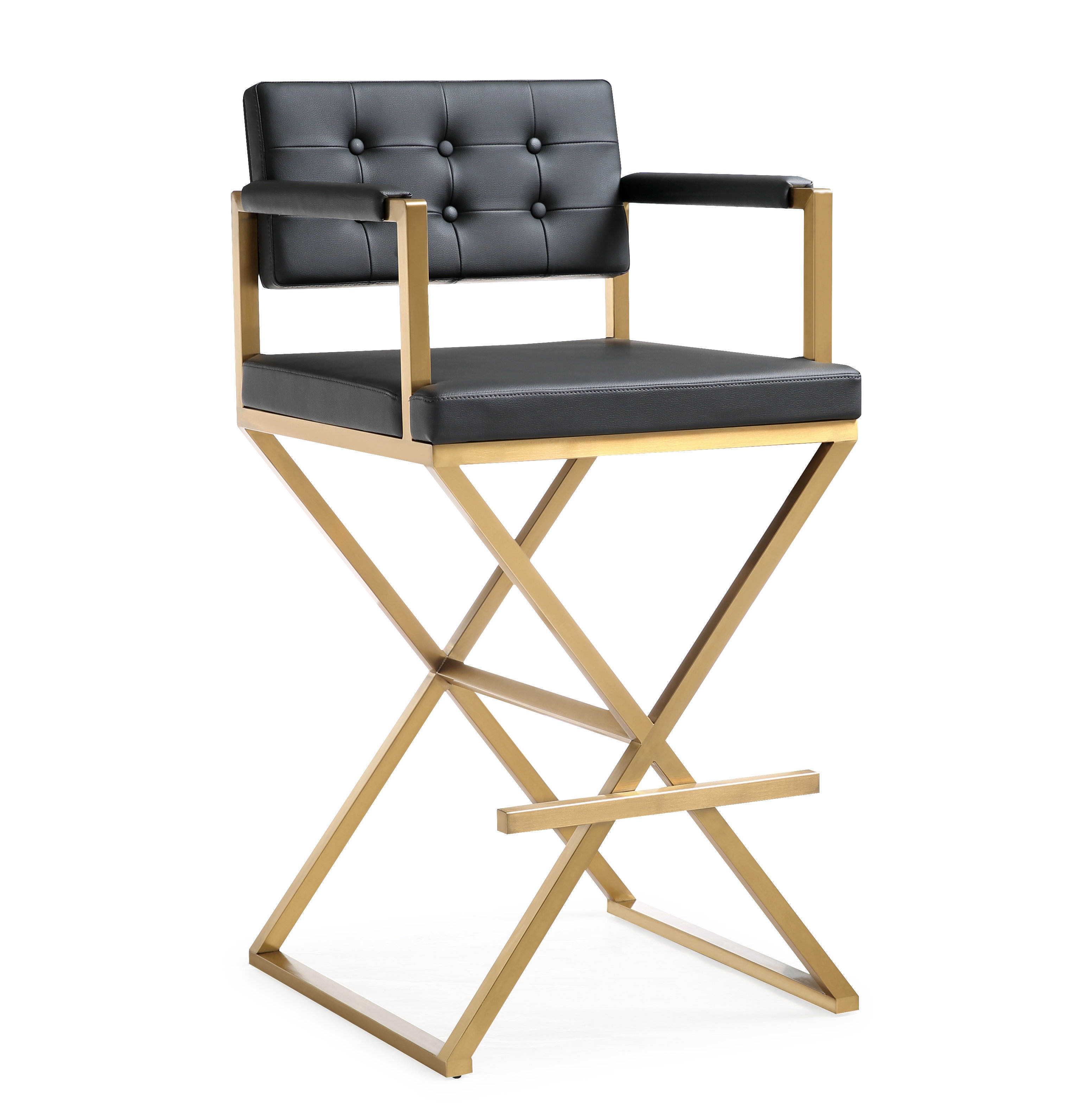 TOV Furniture Director Black Gold Barstool
