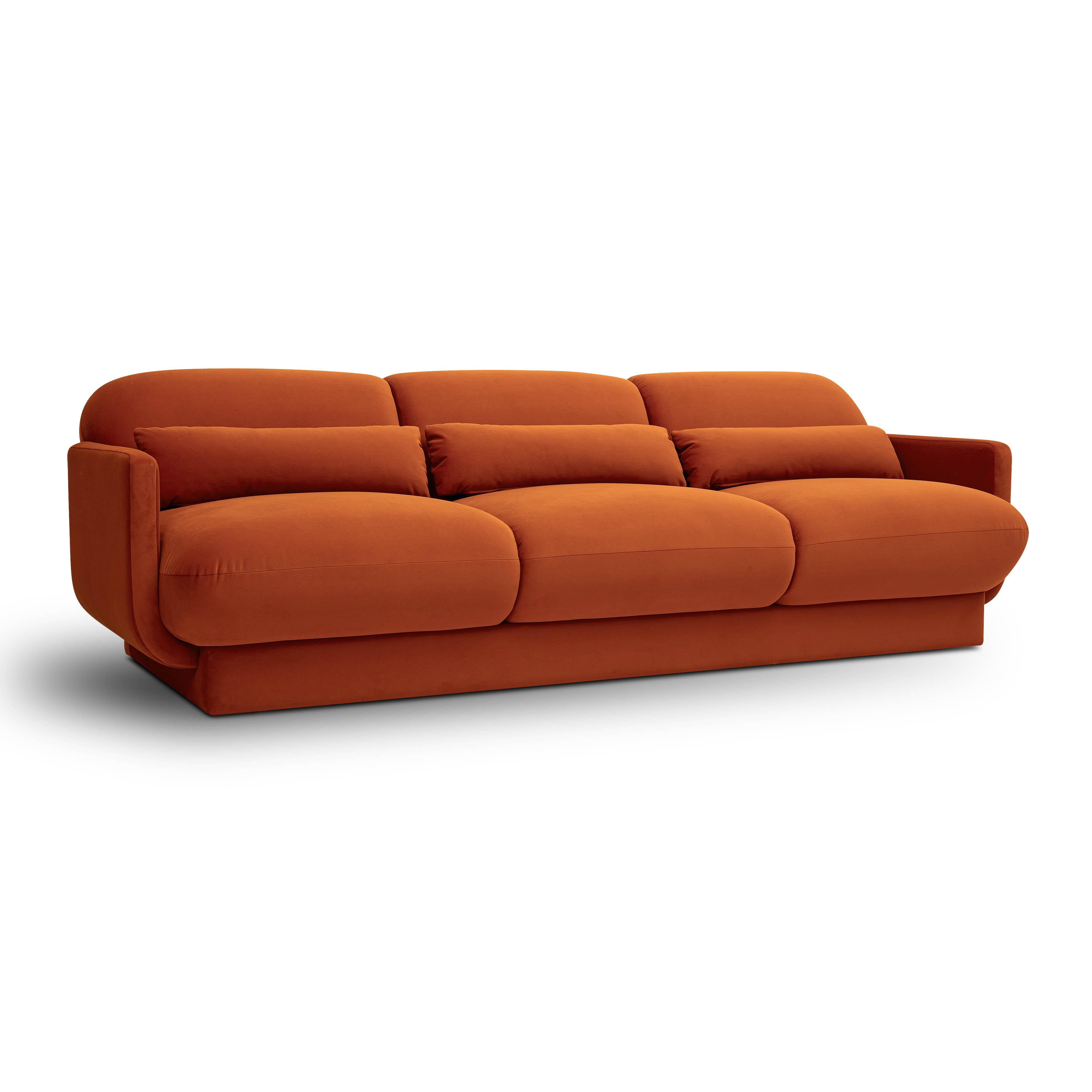 TOV Furniture Azalea Rust Orange Velvet Sofa