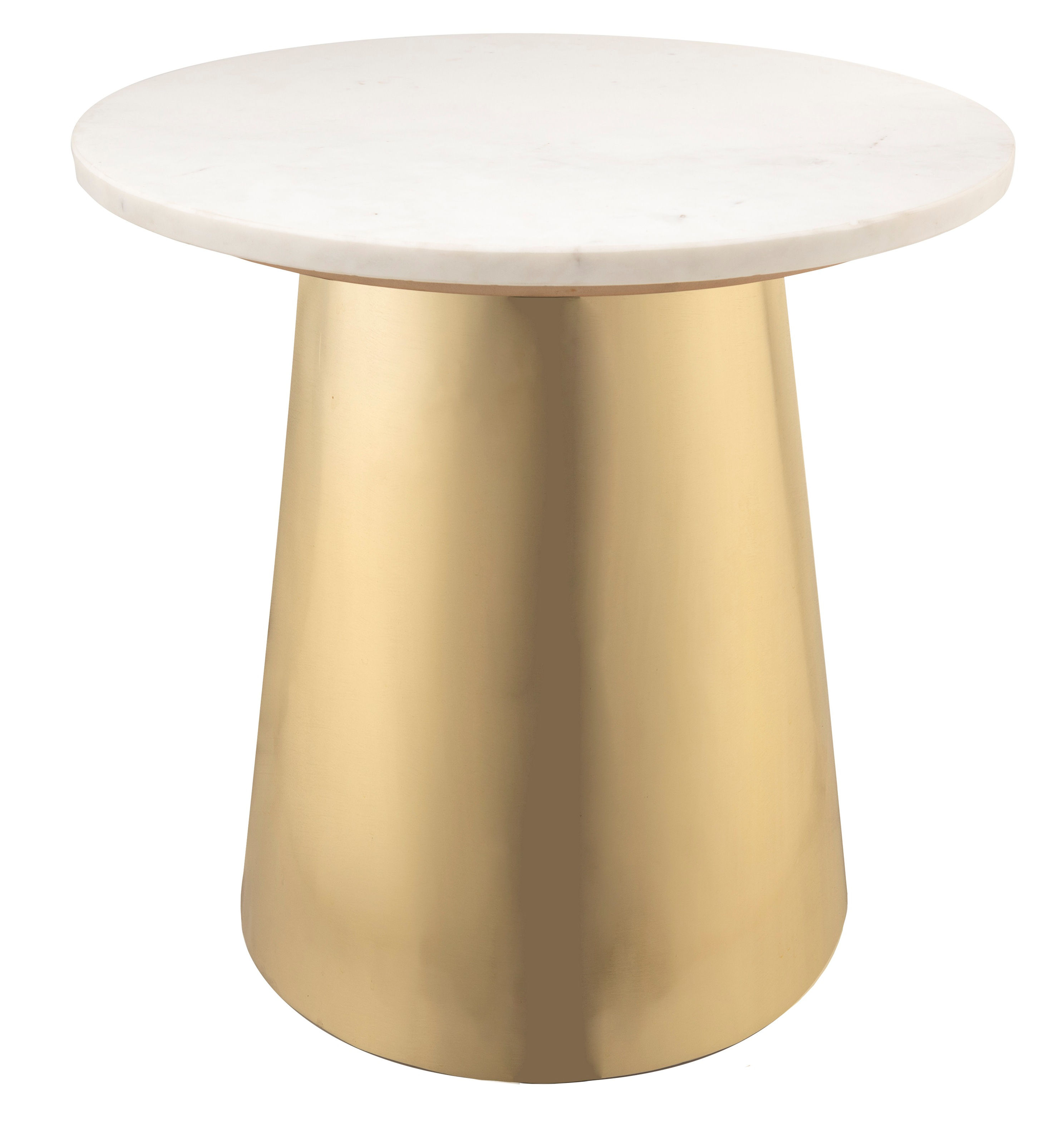 TOV Furniture Bleeker Gold White Side Table