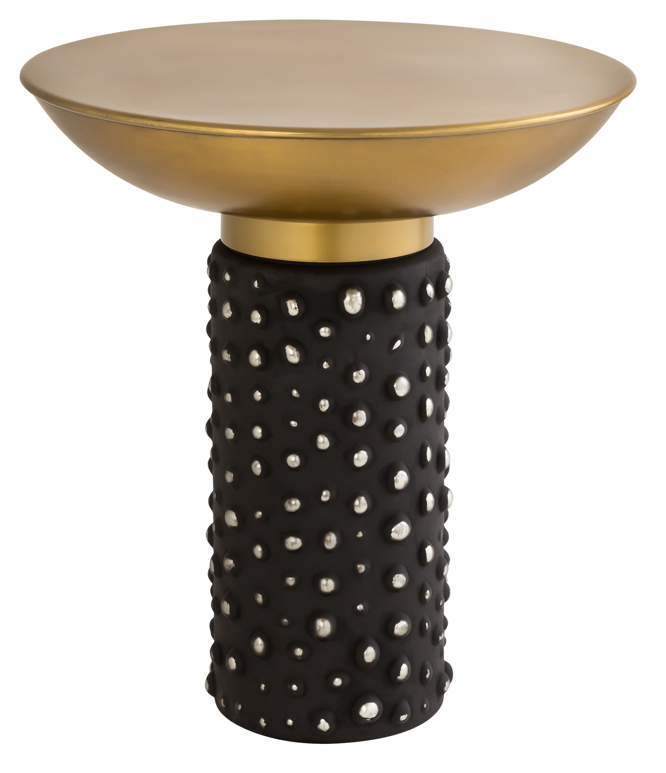 TOV Furniture Blaze Antique Brass Black Side Table
