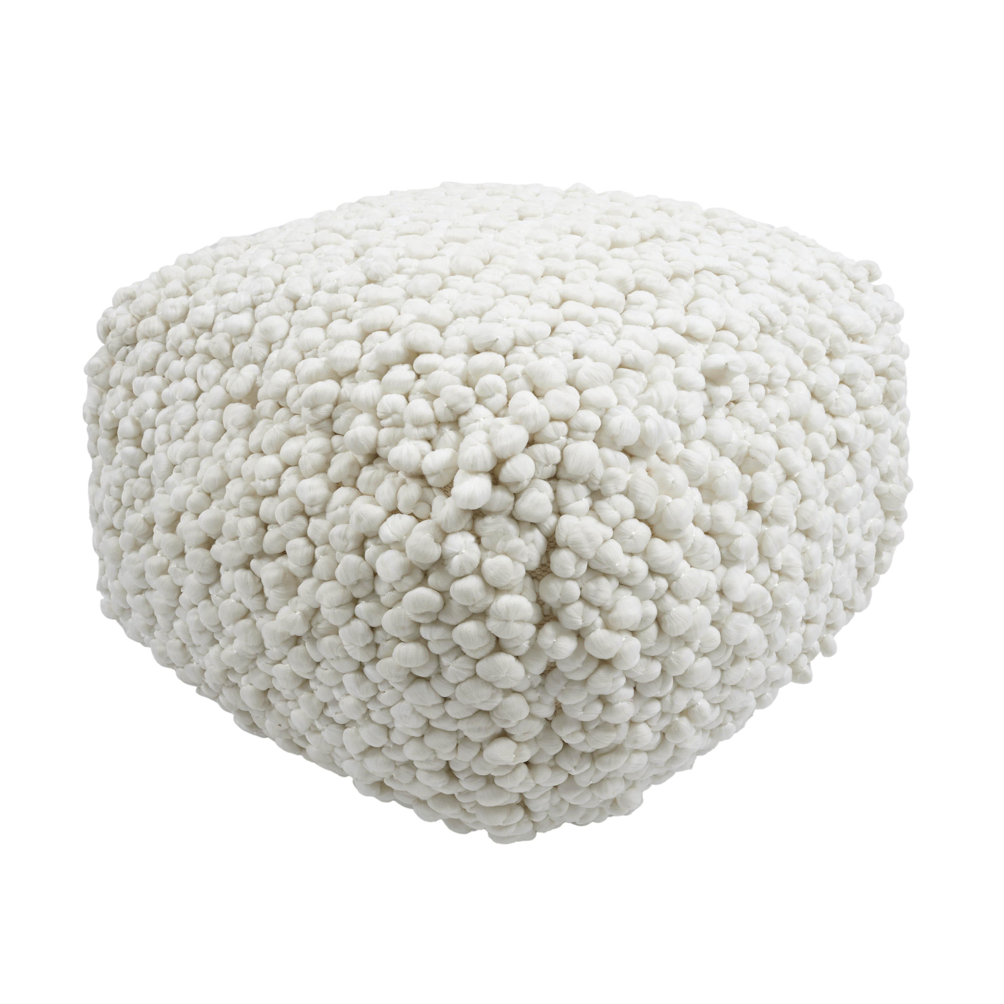 TOV Furniture Cathy Cream Woven Pouf
