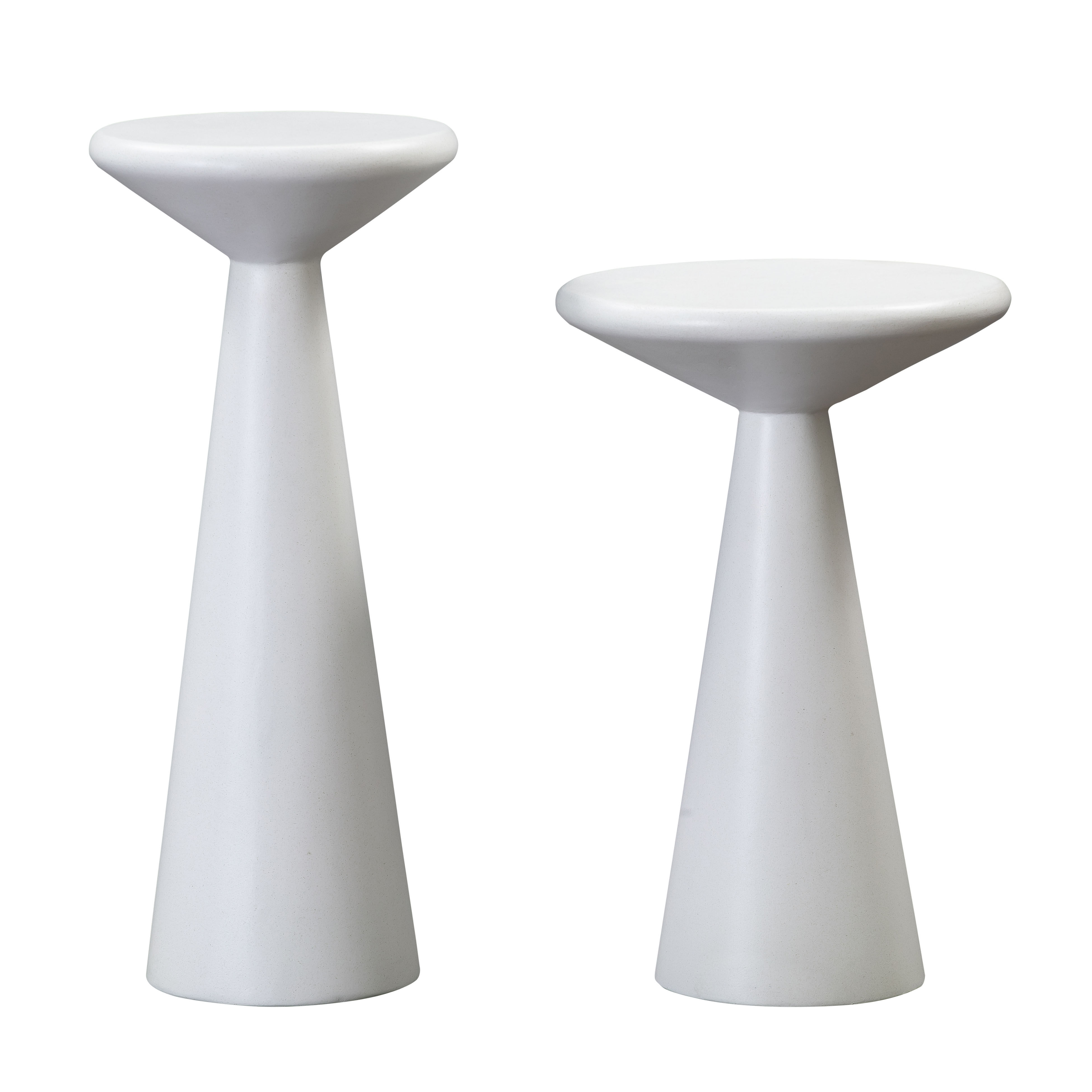 TOV Furniture Gianna White Concrete 2pc Accent Tables
