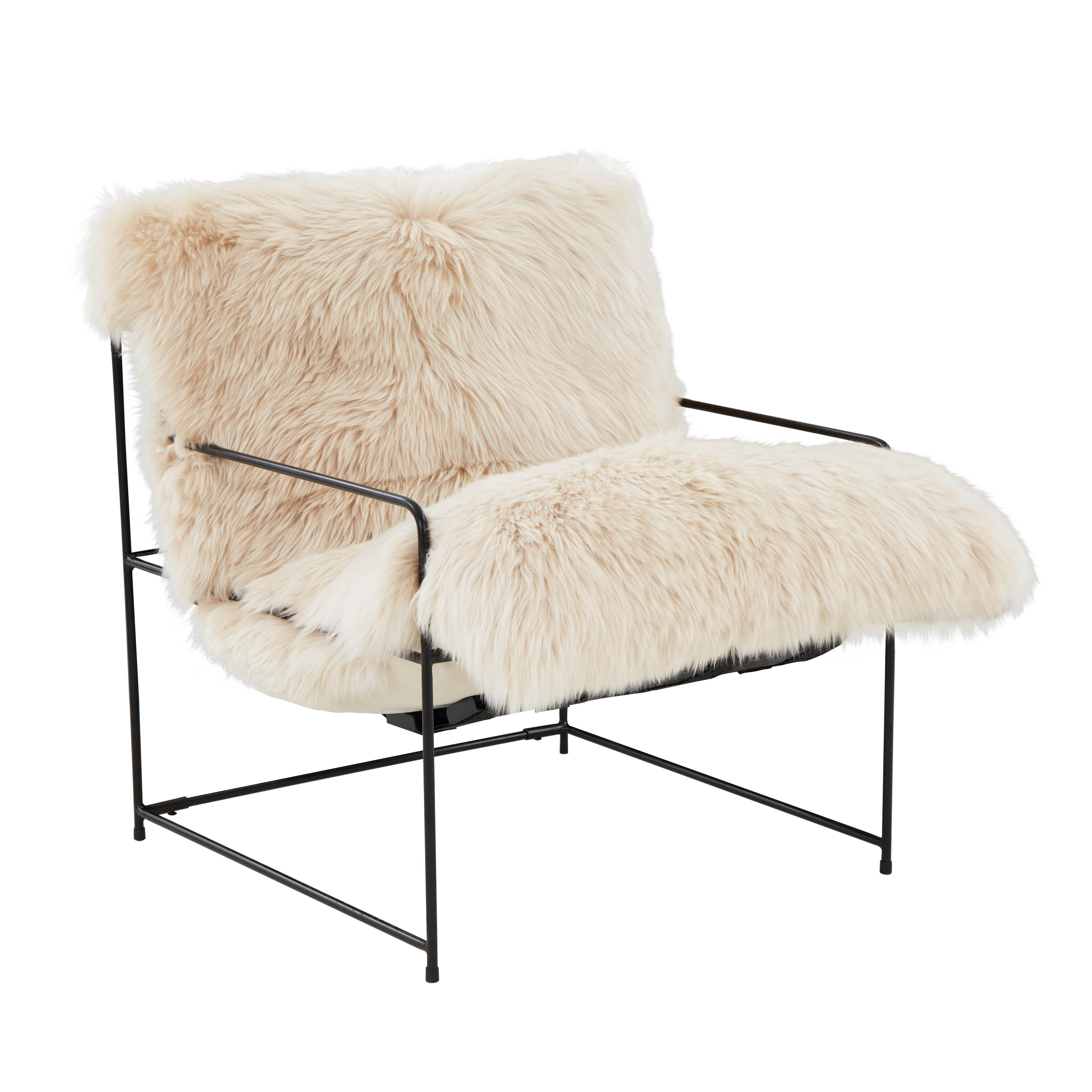 TOV Furniture Kimi Natural Genuine Sheepskin Chair