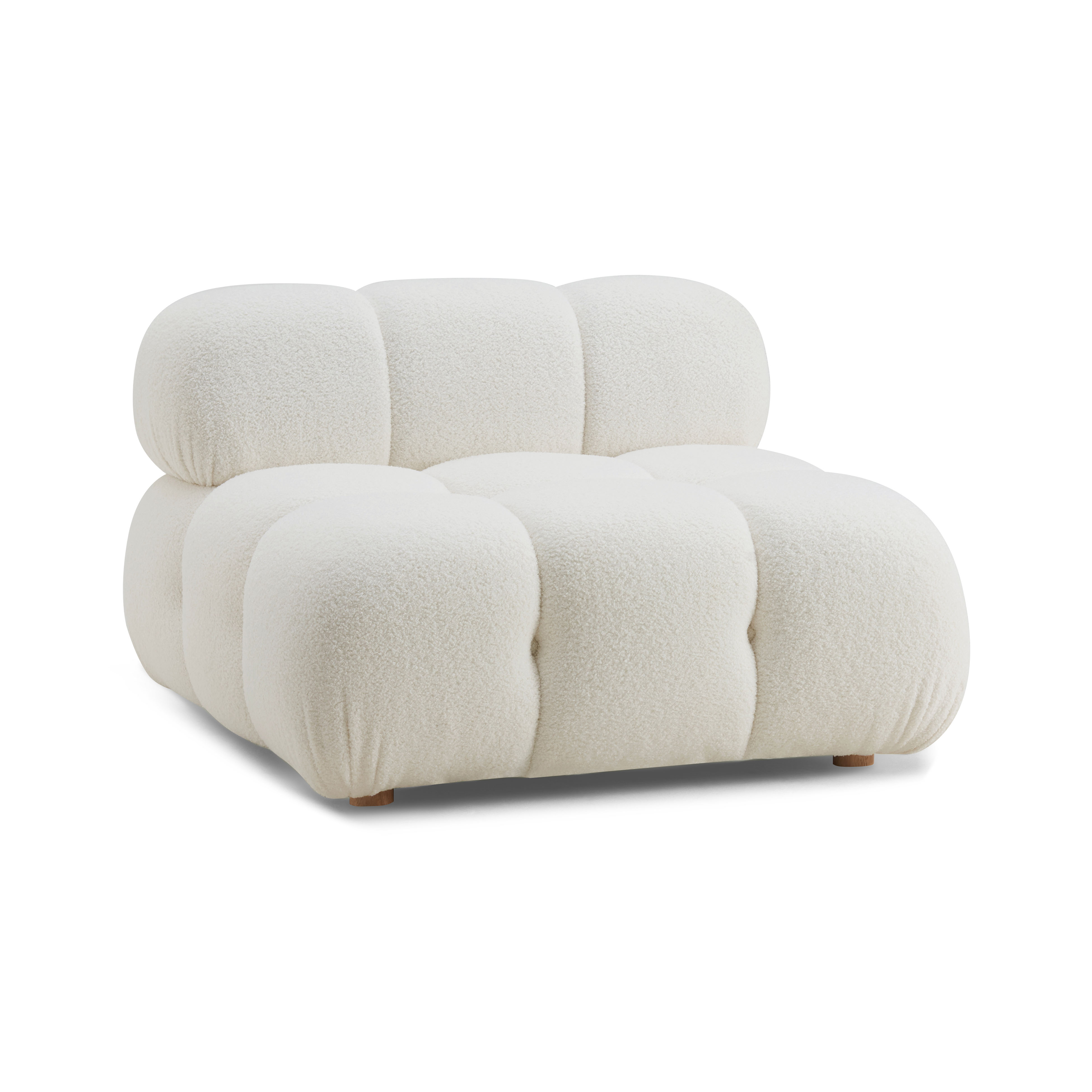 TOV Furniture Calliope Cream Vegan Shearling Modular Armless Chair